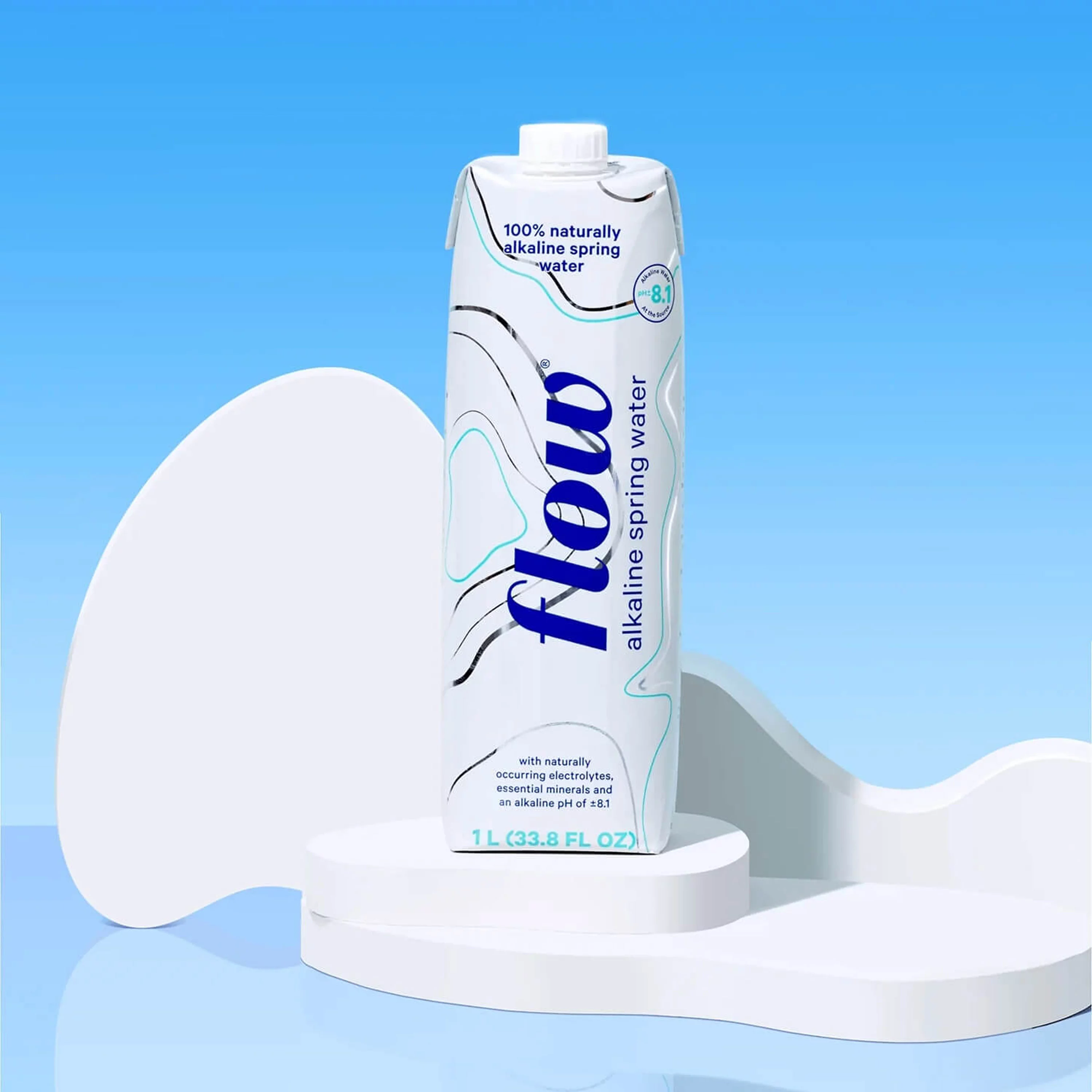 Flow 100% Naturally Alkaline Spring Water, 33.8 fl oz, 6 count