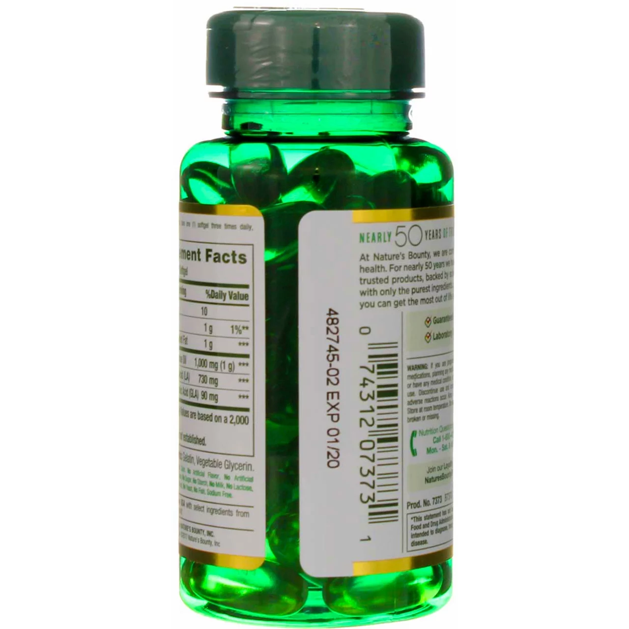 Nature's Bounty Herbal Health Evening Primrose Oil Rapid Release Softgels, 1000 mg, 60 Ct (2 pack) (Bundle)