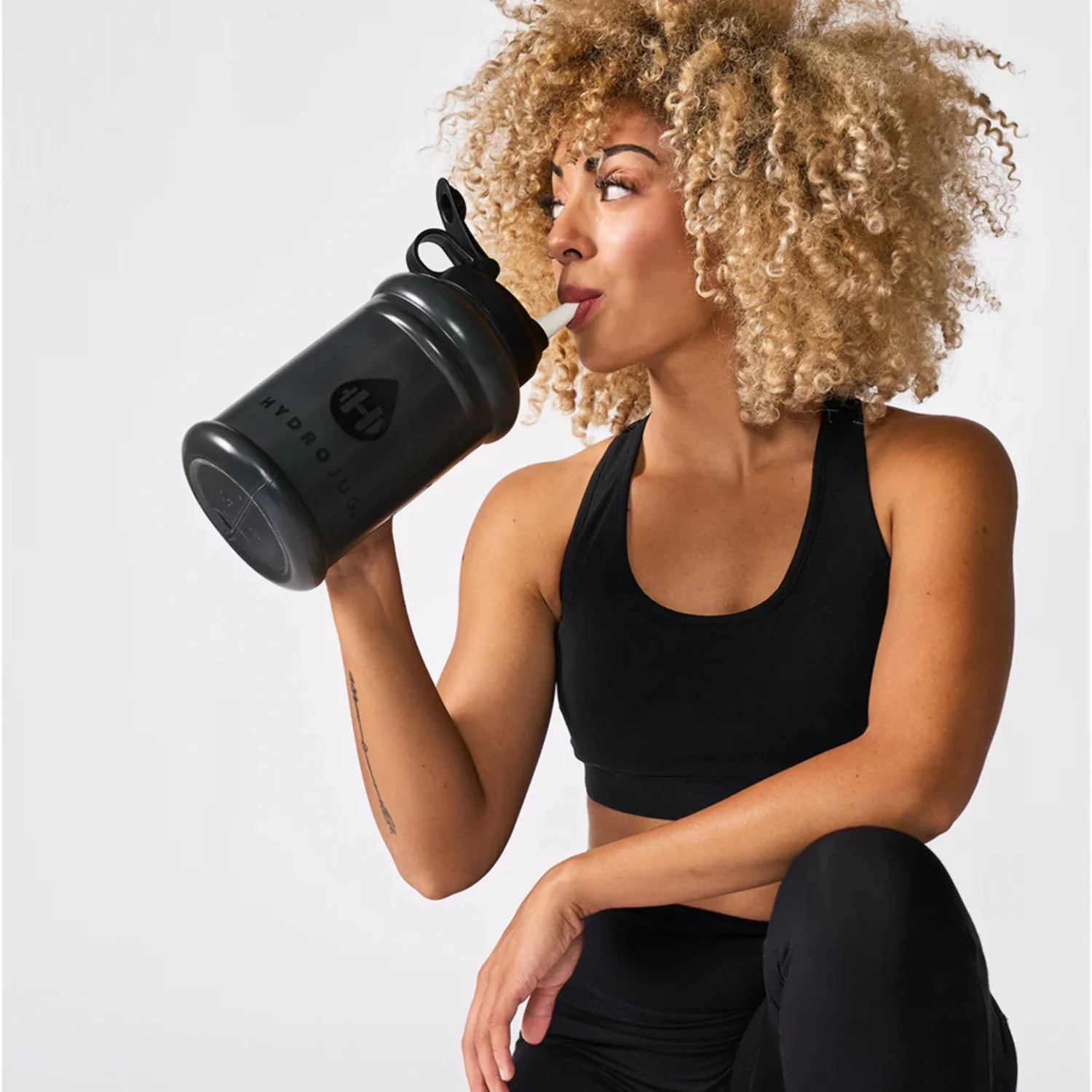 Hydrojug Half Gallon (73oz) Pro Jug - Refillable, Reusable Water Bottle With Carry Handle - Leakproof Guarantee - Dishwasher Safe, BPA Free - Black