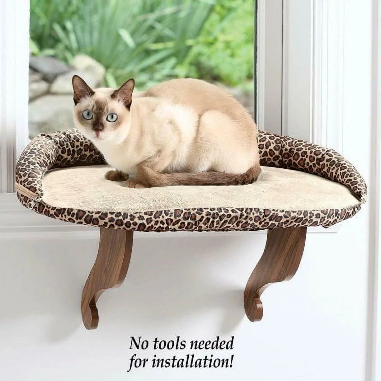 Deluxe Kitty Sill with Bolster- Cat Window Sill Bed Bed-Soft Cushion for Large and Small Cats