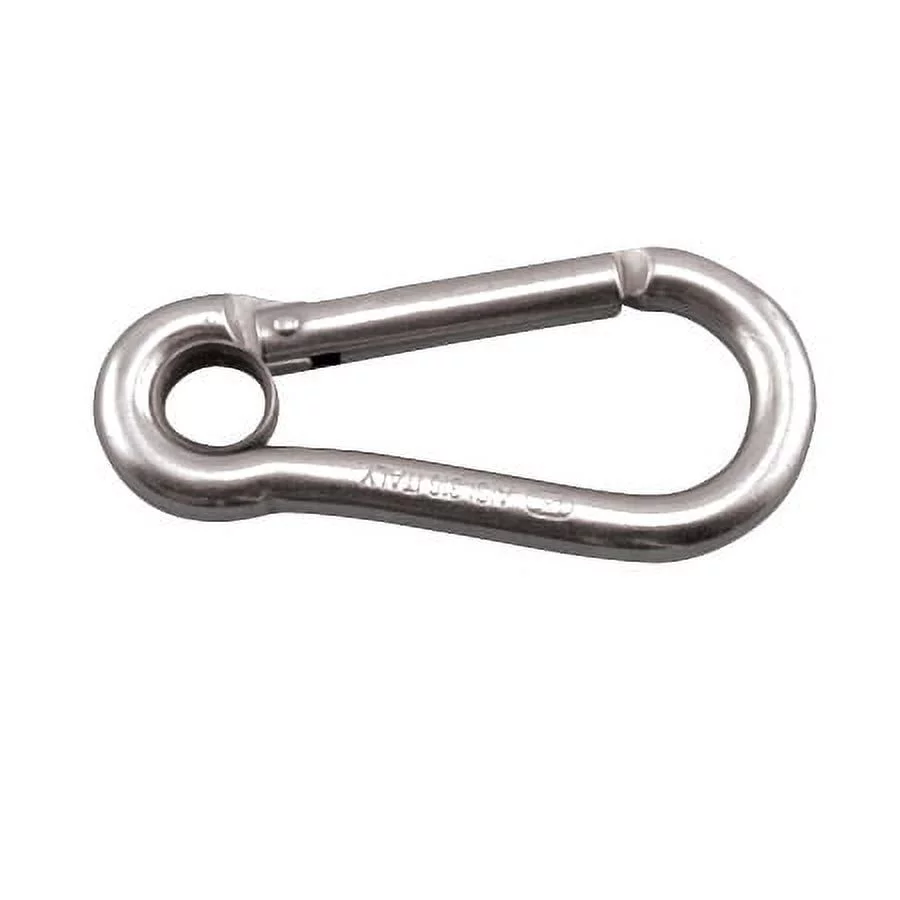 316 STAINLESS STEEL SPRING CLIP CARABINER W/ EYE KEY LOCK 5/16