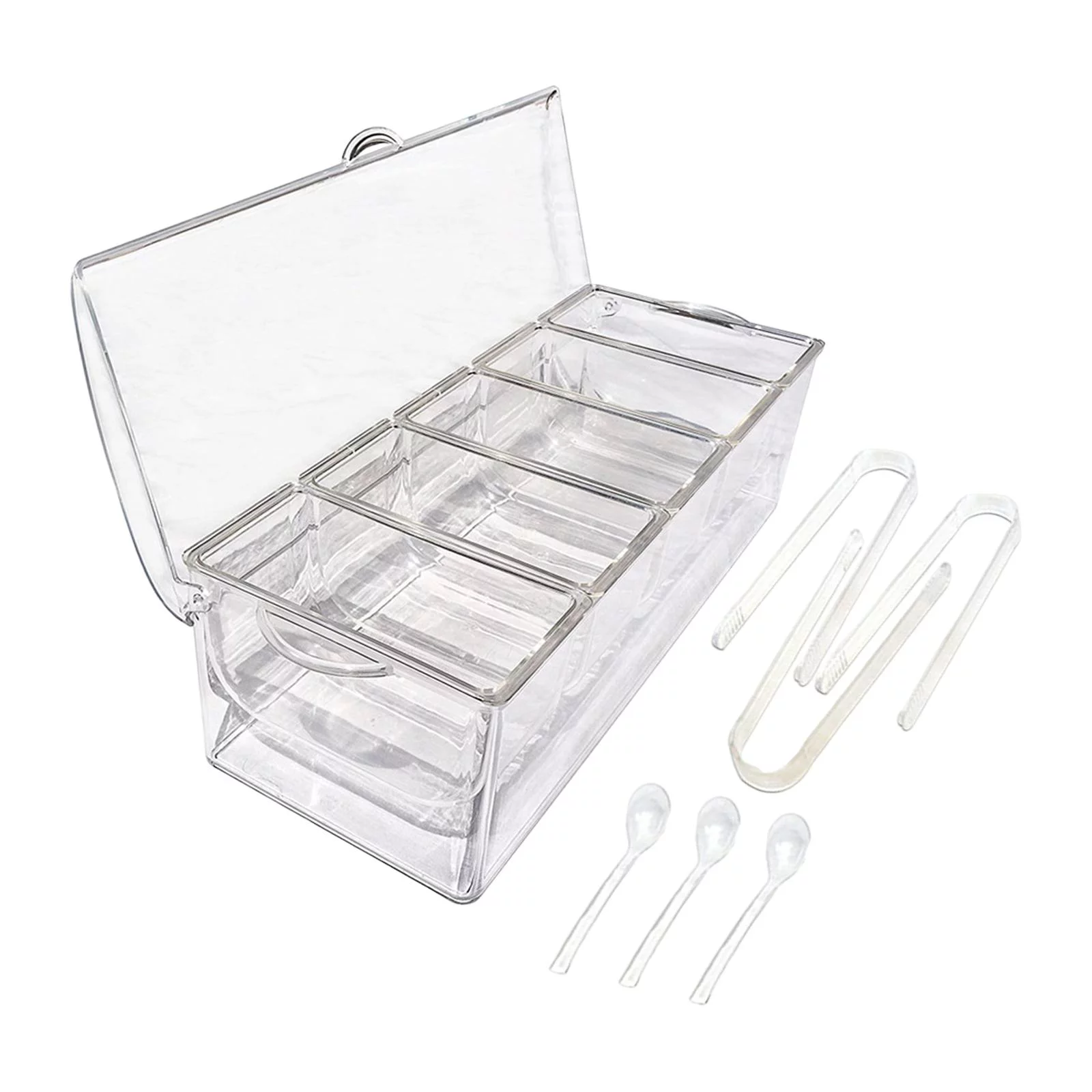 Chilled Serving Tray Acrylic Appetizer Serving Tray Serving Platter Dish Container Kitchen Clear Chilled Condiment Server for Fruits