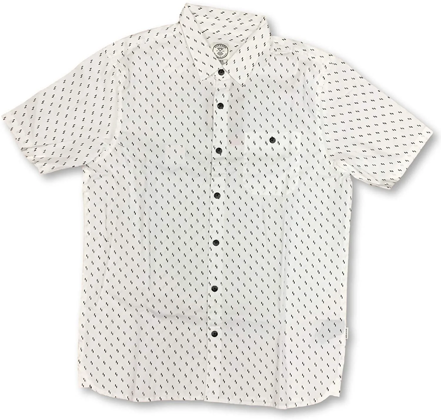 Voyager Men's Casual Button Down Collared Casual Shirt (White, XX-Large)