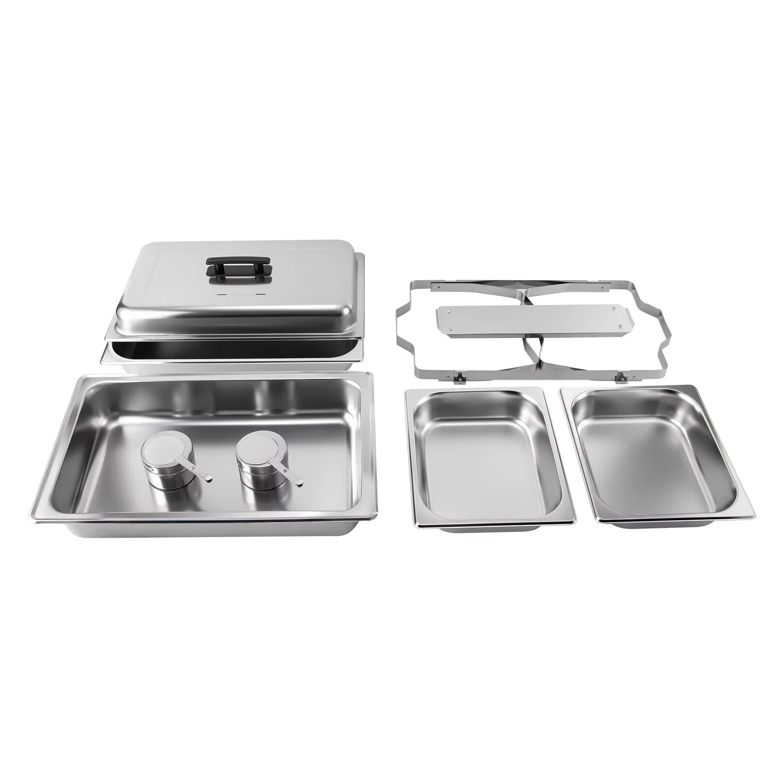 Miumaeov 9.5QT Stainless Steel Catering Chafer Chafing Dish Sets Rectangular Buffet Warmer with Fuel Holder and Lid