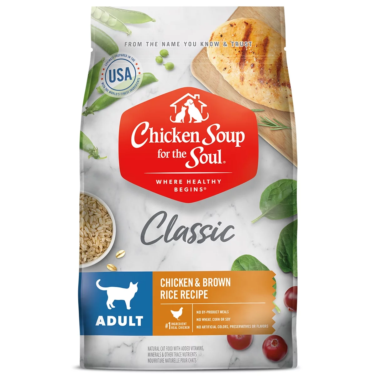 Chicken Soup for the Soul Adult Dry Cat  Food- Chicken & Brown Rice Recipe Cat 13.5 lb
