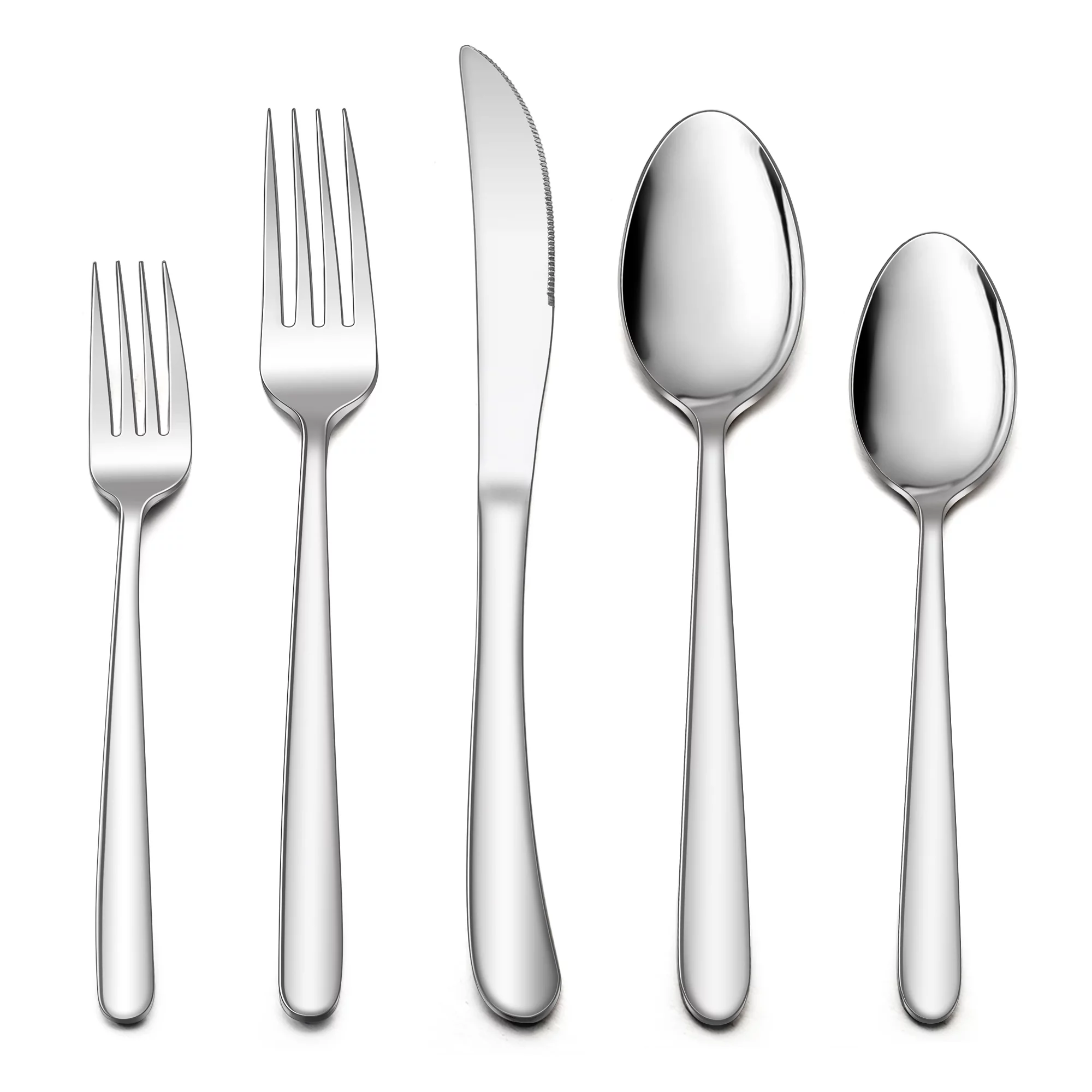 Walchoice 40 Piece Heavy Duty Stainless Steel Silverware Set, Elegant Flatware Cutlery Set for 8, Metal Eating Tableware Includes Forks/Spoons/Knives