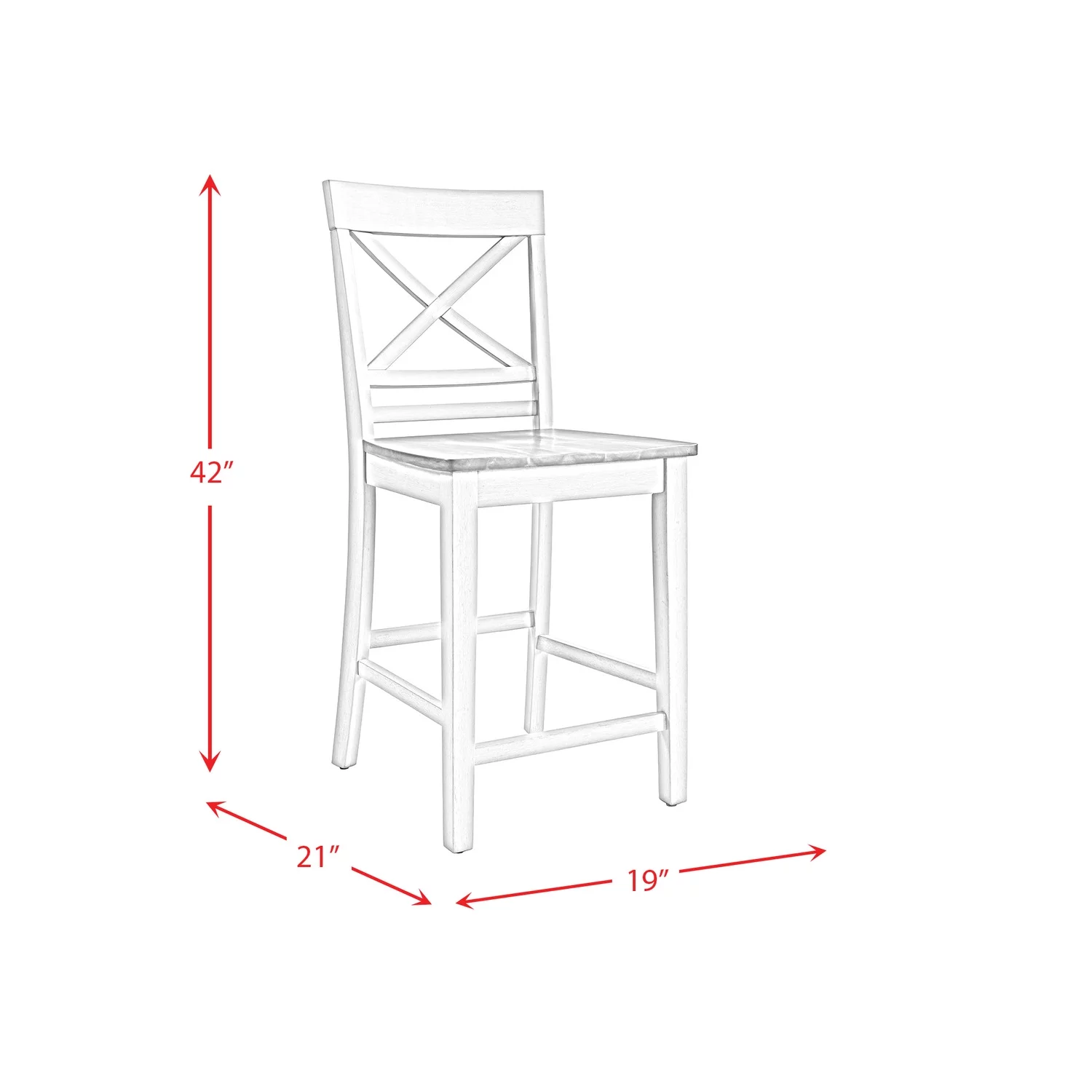 Bedford 7PC Counter Height Dining Set-Table & Six Chairs in Gray Wood