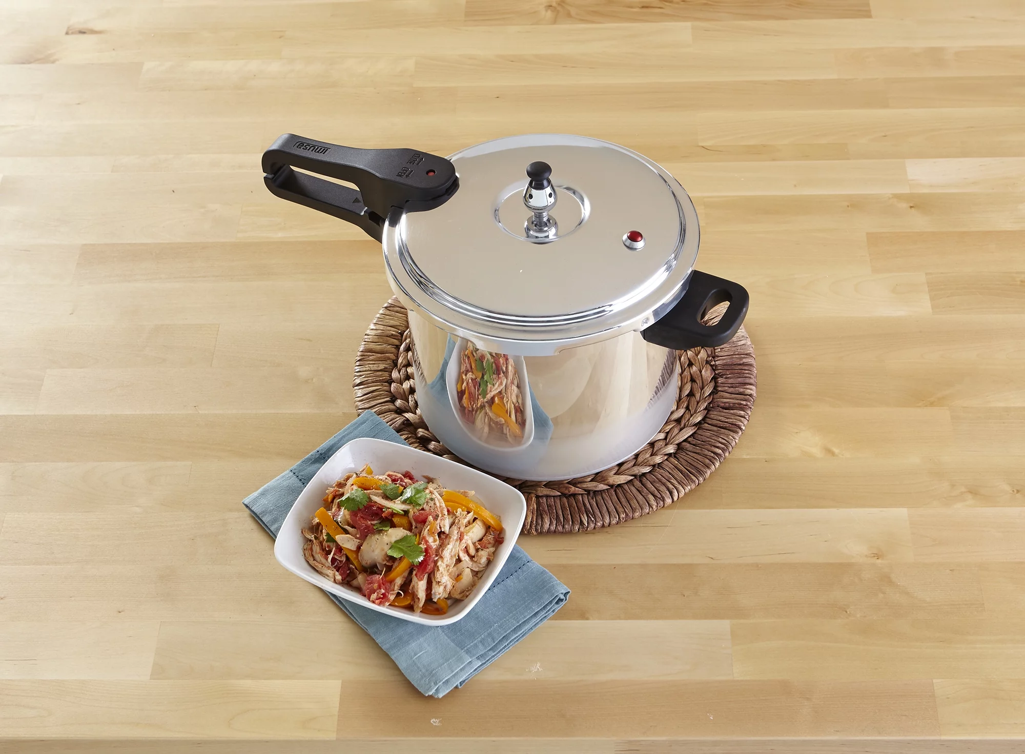 Imusa 7 Quart Stovetop Natural Finish Basic Pressure Cooker, Silver