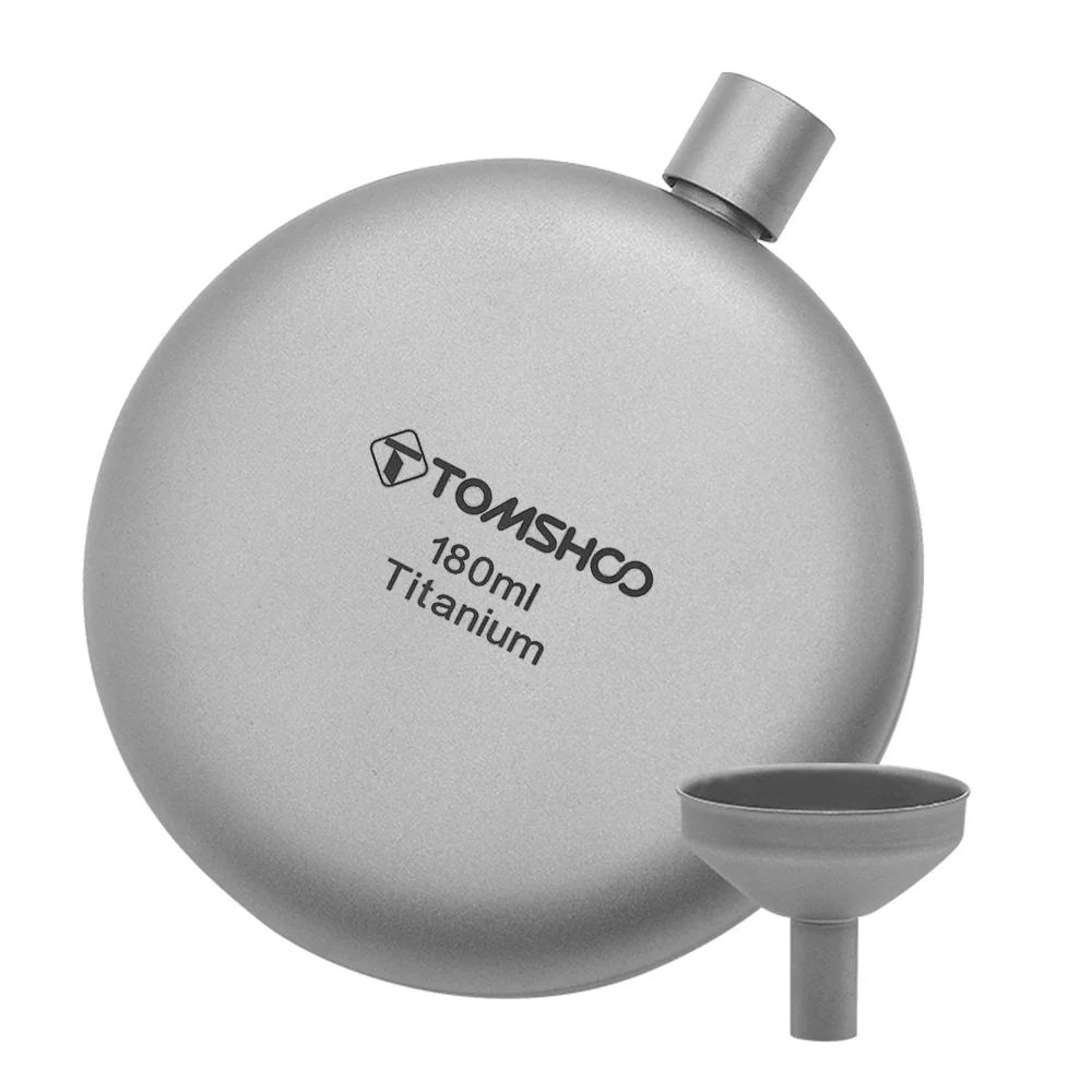 TOMSHOO 150ml/180ml Flask Whisky Wine Flask with Refill Funnel for Camping Backpacking Travel Picnic - Durable and Long-lasting