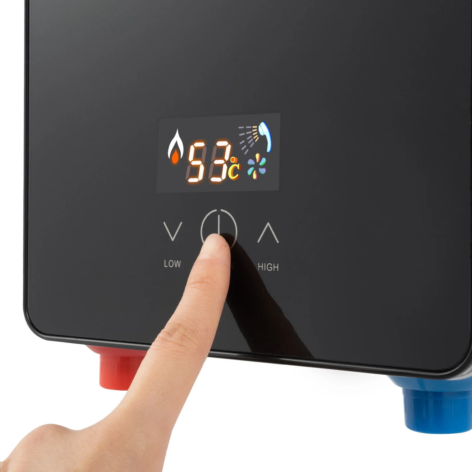 Instant Electric Tankless 6500W Home Hot Water Heater Whole House Black 220V 8L