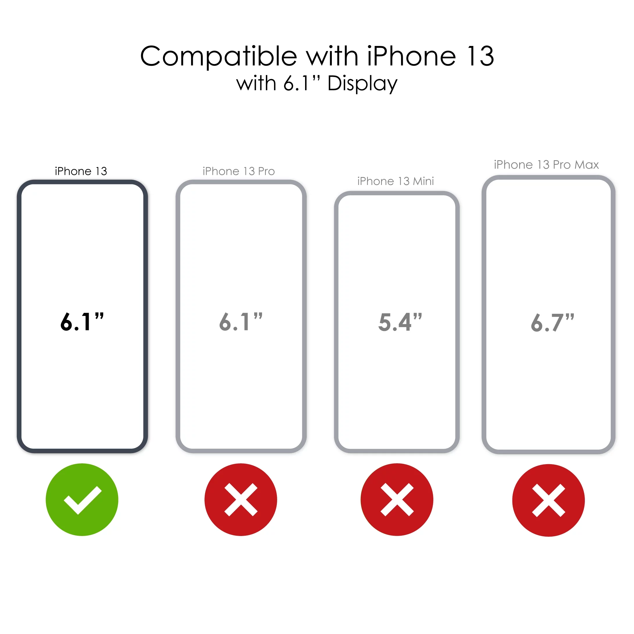 DistinctInk Clear Shockproof Hybrid Case for iPhone 13 (6.1