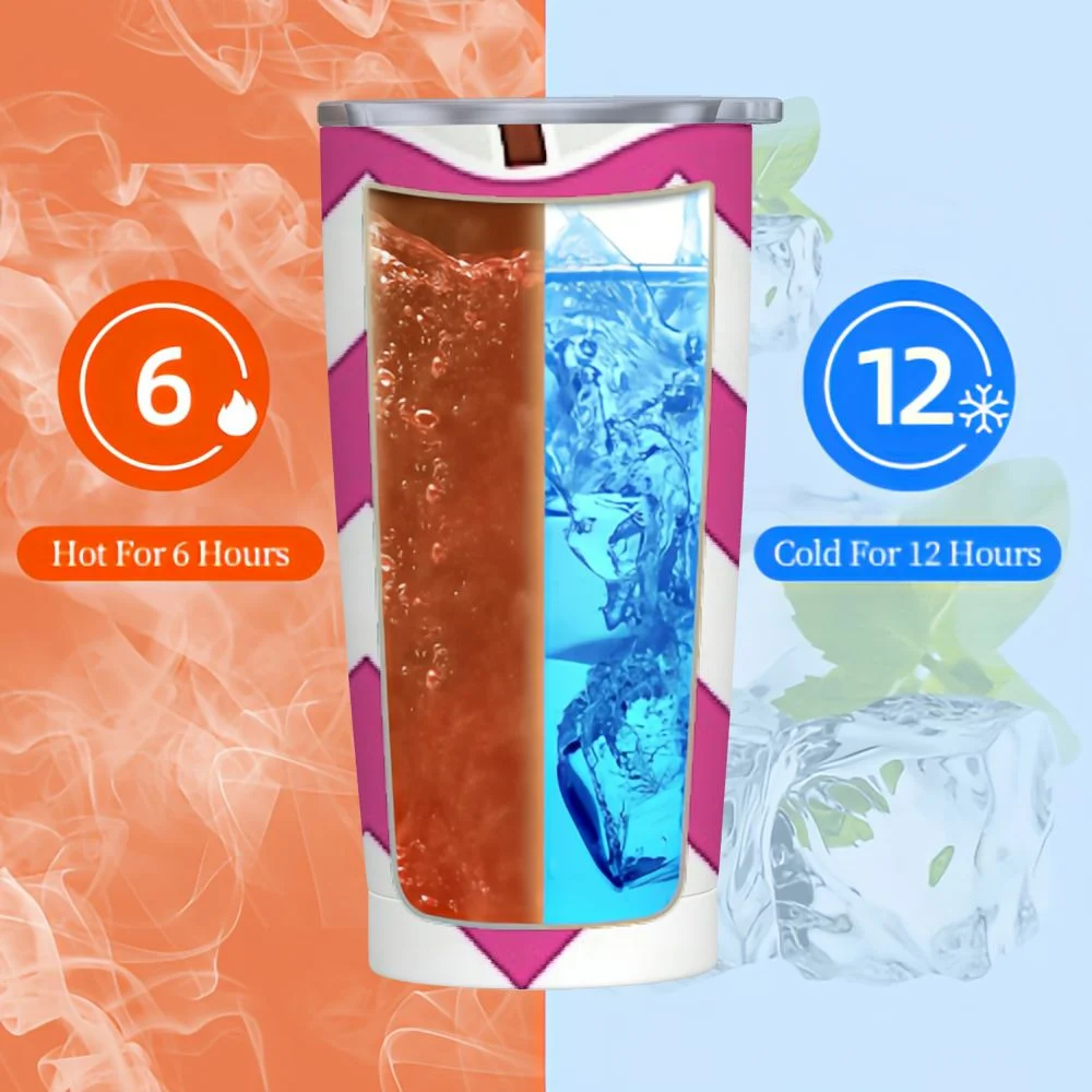 GOSMITH Pink chevron apple stainless steel water bottle great teacher gifts