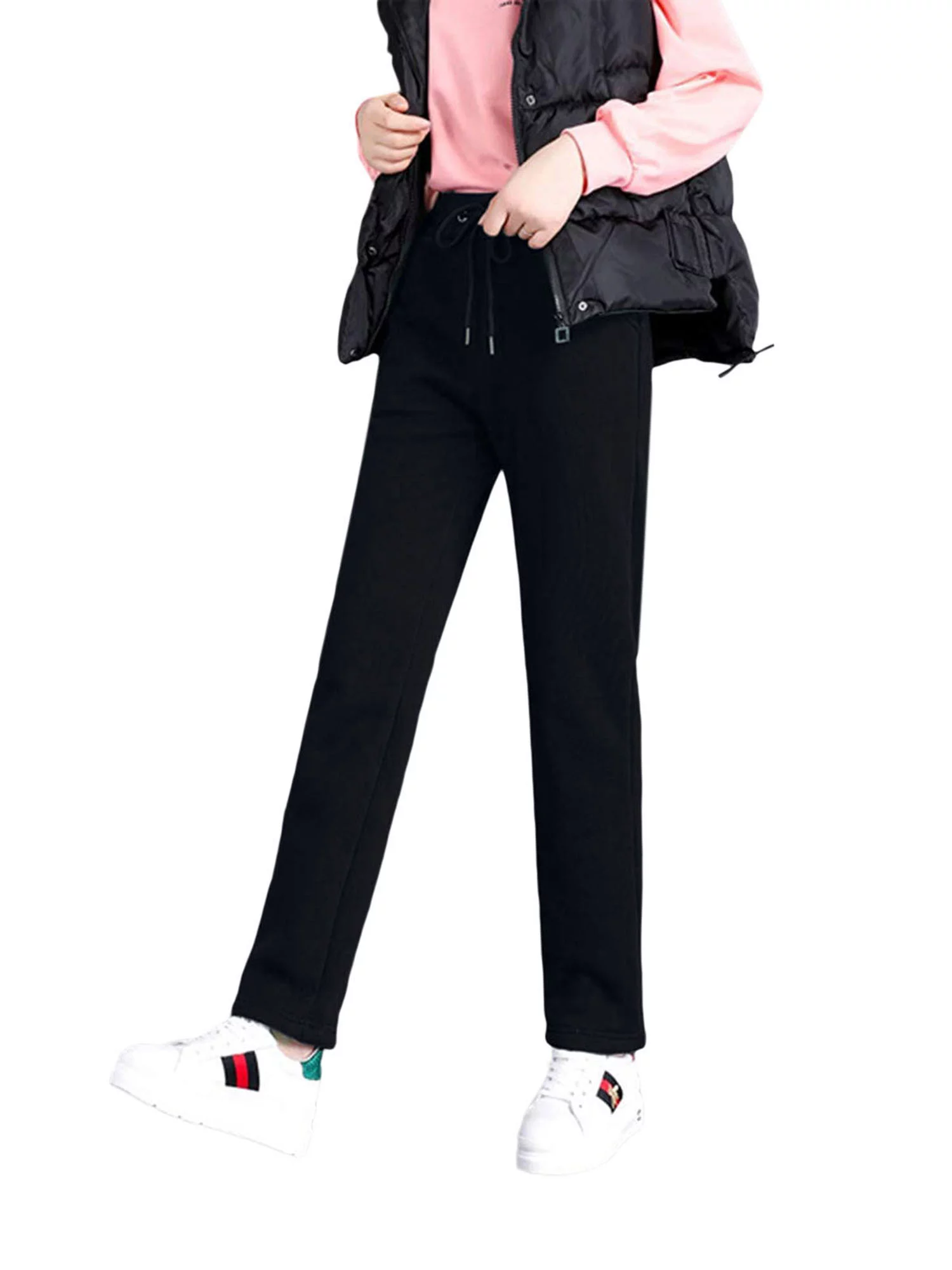 EWODOS Women's Running Sherpa-Lined Sweatpants Active Fleece Jogger Track Pants Warm Trousers