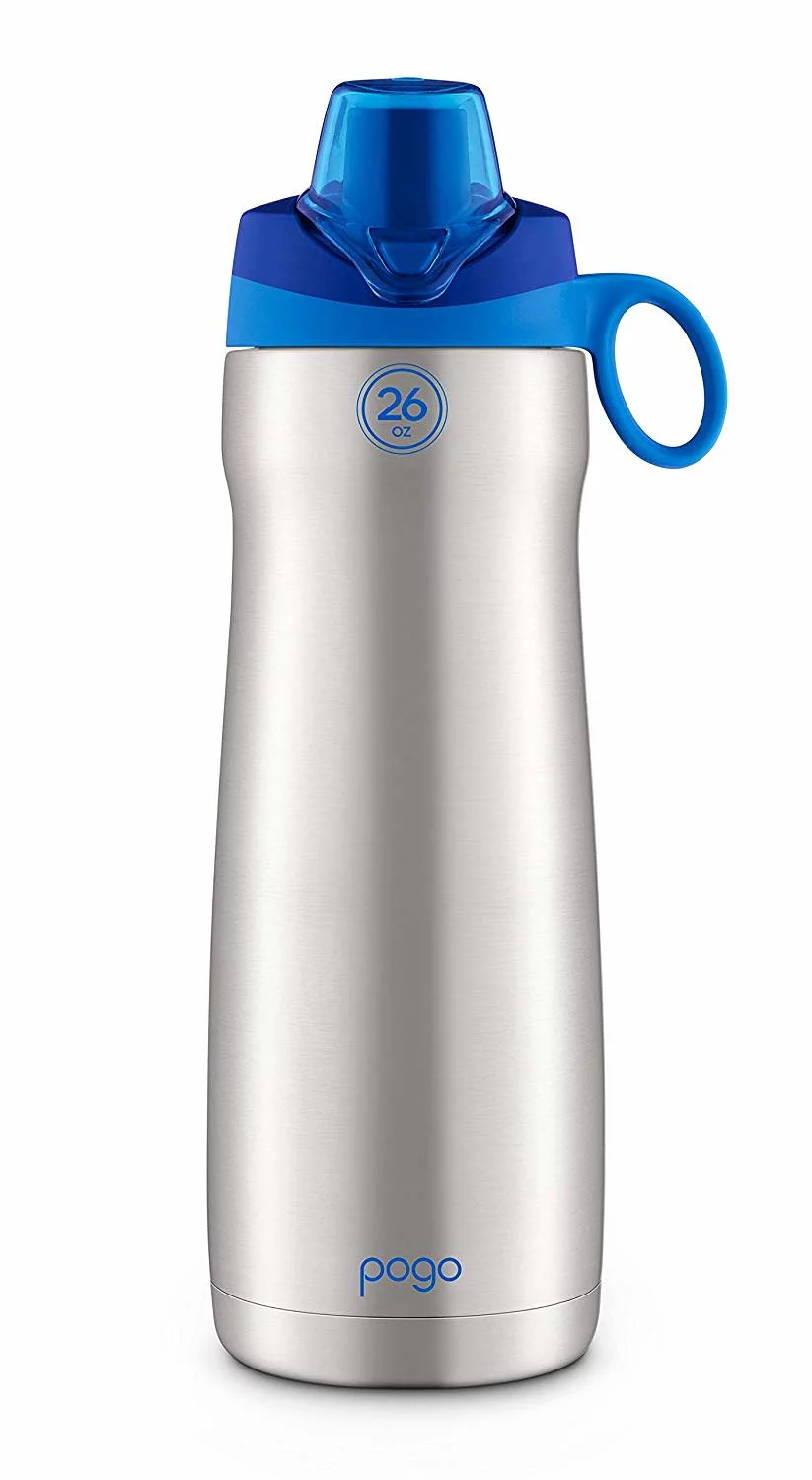 Pogo Vacuum Stainless Steel Water Bottle with Chug Lid, Blue, 26 oz.