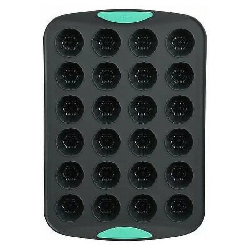 Trudeau Structure Steel Reinforced Silicone 24 Cup Mini Fluted Pan - Mint