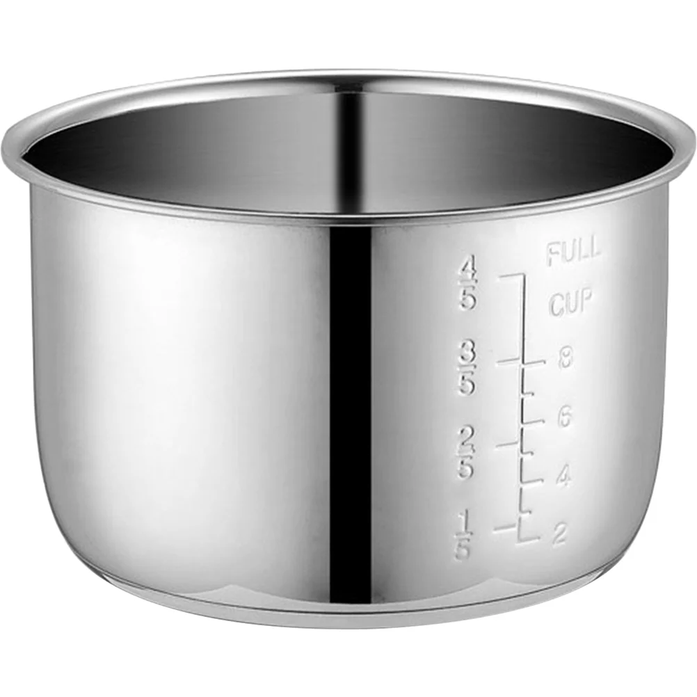 FRCOLOR Household Electric Cooker Inner Pot Stainless Steel Cooker Pot Sturdy Practical Pot Accessory