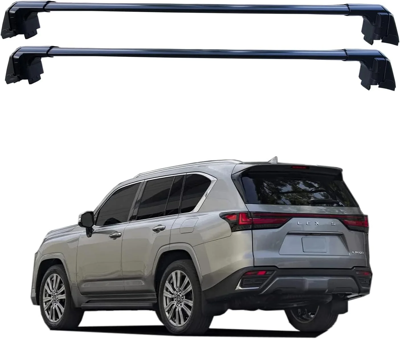 ROKIOTOEX Coyote Roof Rack Crossbars Fits Lexu-s 2022 - 2024 LX600 LX 600 Flush Side Rails, Cross Bars for Rooftop Cargo Box, Bike Carrier Black LX22