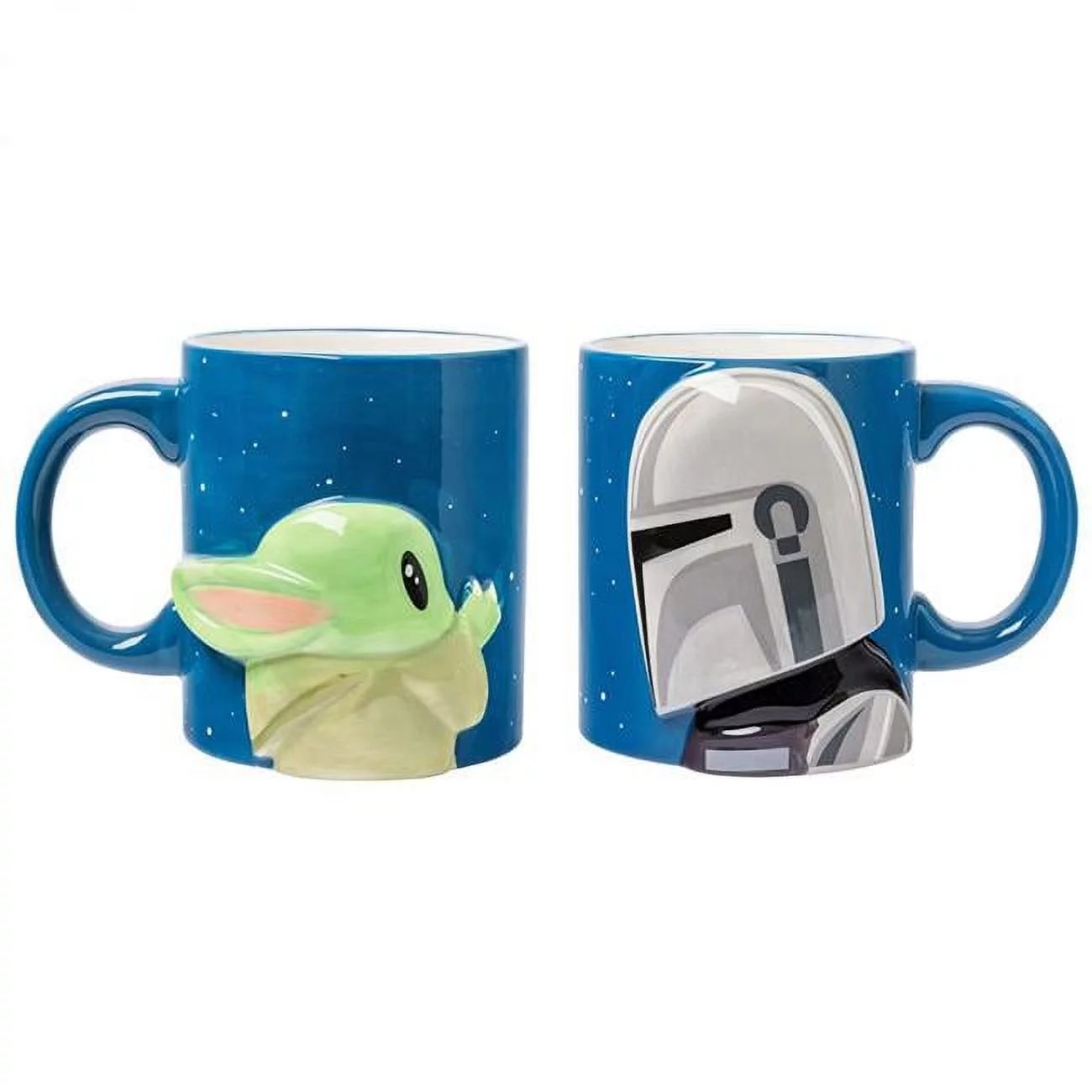 Star Wars  Star Wars the Mandalorian Grogu & Dinn Djarin 3D Ceramic Mug Set - Pack of 2
