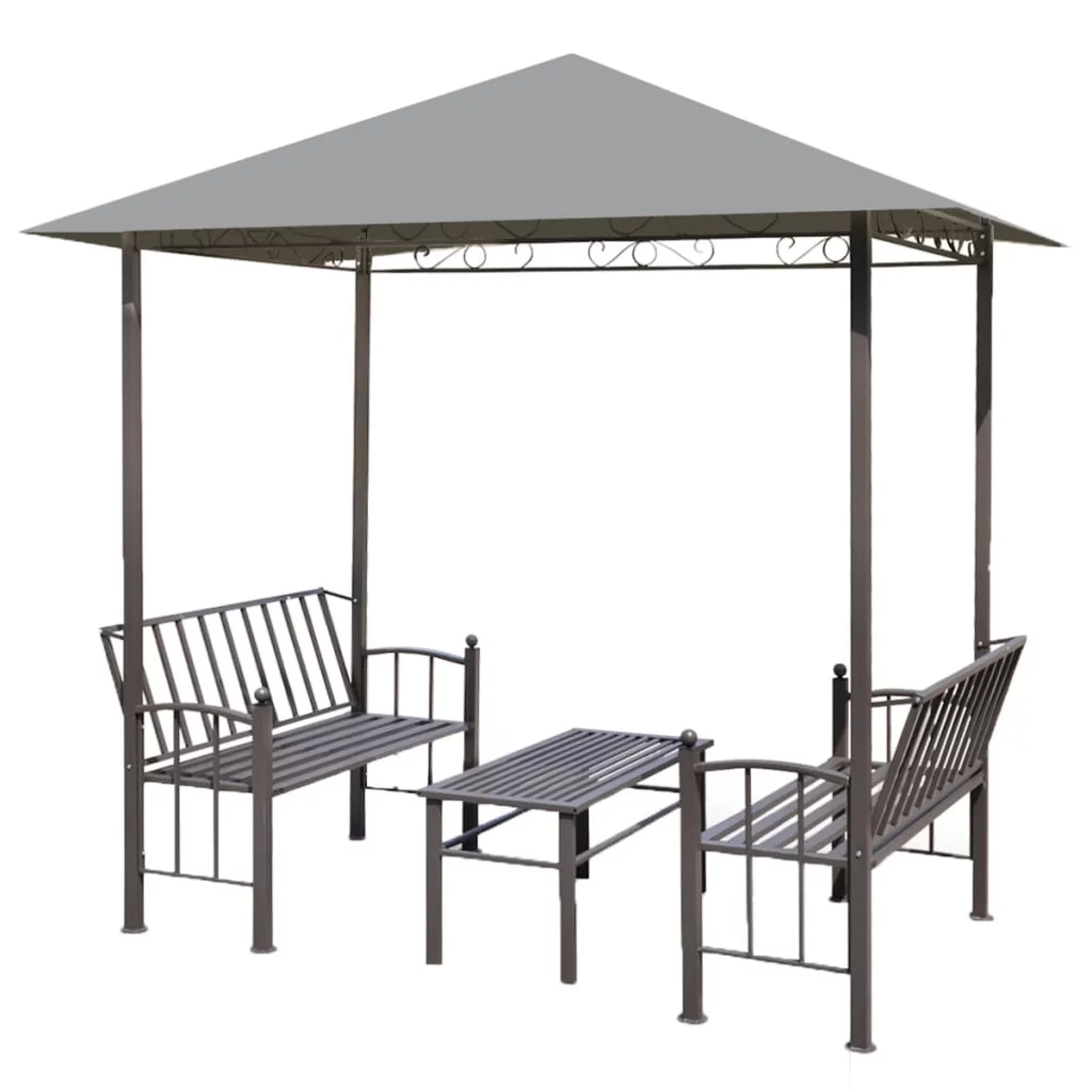 Anself Outdoor Gazebo Canopy with Table and Benches Fabric Canopy Steel Frame Sun Shade Shelter for Patio, Wedding, BBQ, Camping, Festival Events