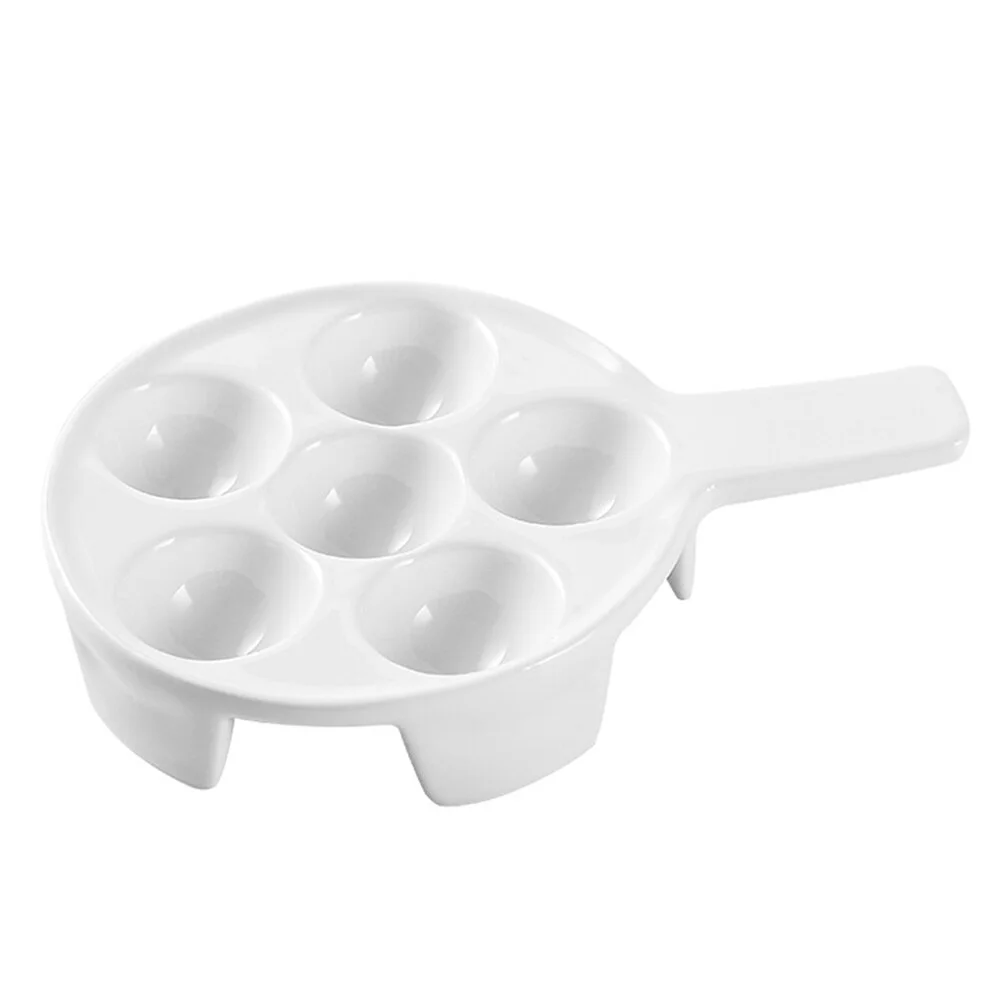 FRCOLOR 1Pc Ceramic Escargot Baking Plates Snail Baking Dish with Handle for Home