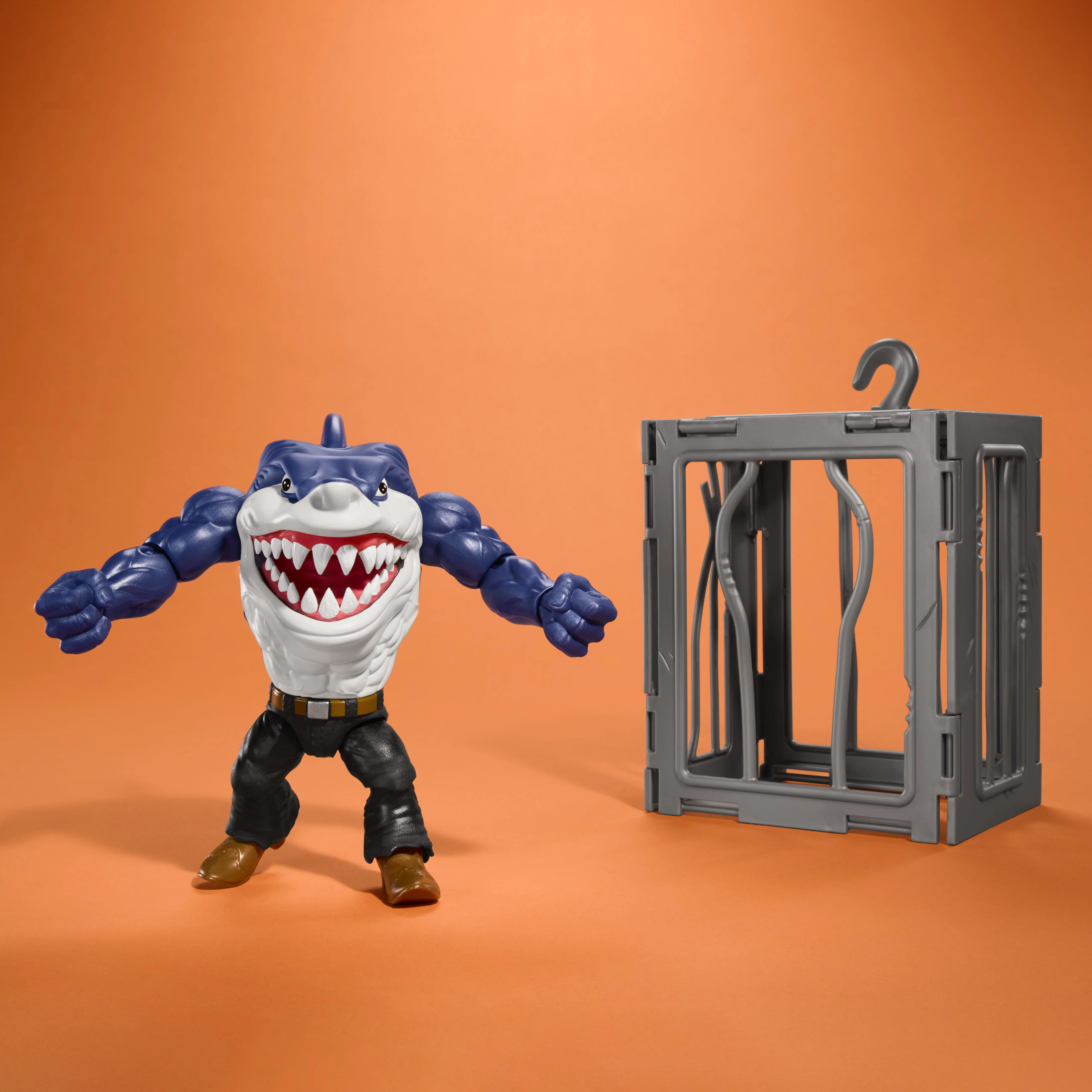 Street Sharks Ripster Action Figure Toy, Half-Shark 90s TV Hero, 6-Inch Articulated, Bite & Punch