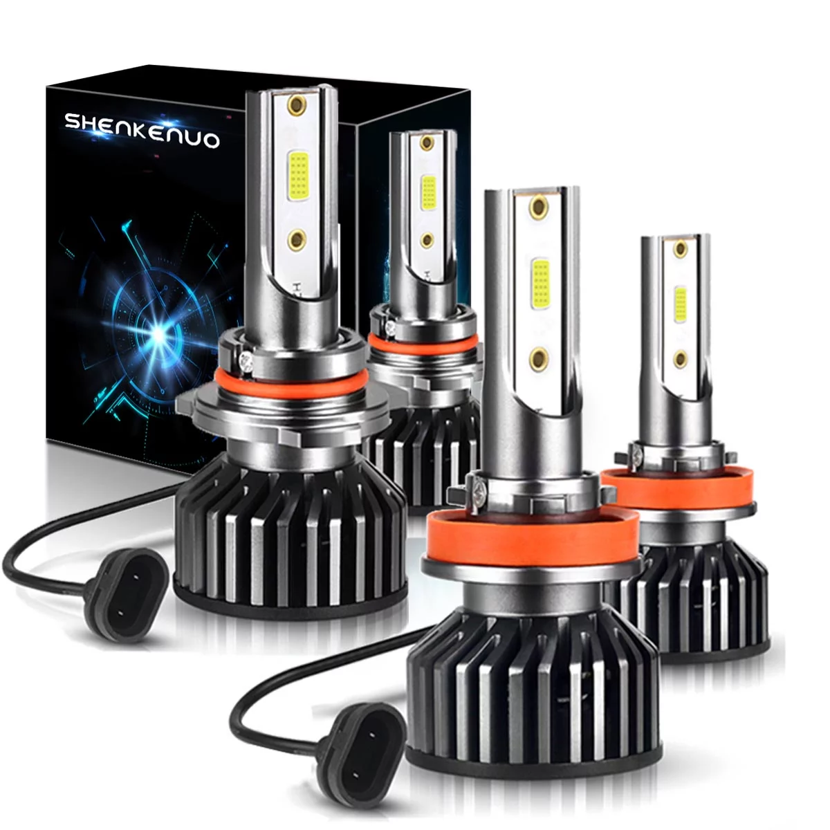 Fit For Subaru Forester 2009-2018 LED Headlight Bulbs,9005 High Beam and H11 Low Beam ,Pack of 4,SHENKENUO