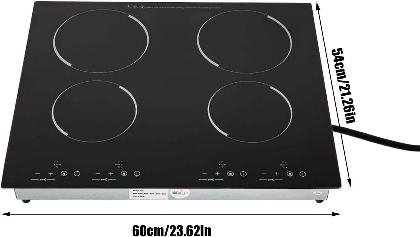 MIDUO Portable 24 Inch 4 Burner Electric Cooktop Ceramic Cooktop Built-in Cooktop For All Cookware