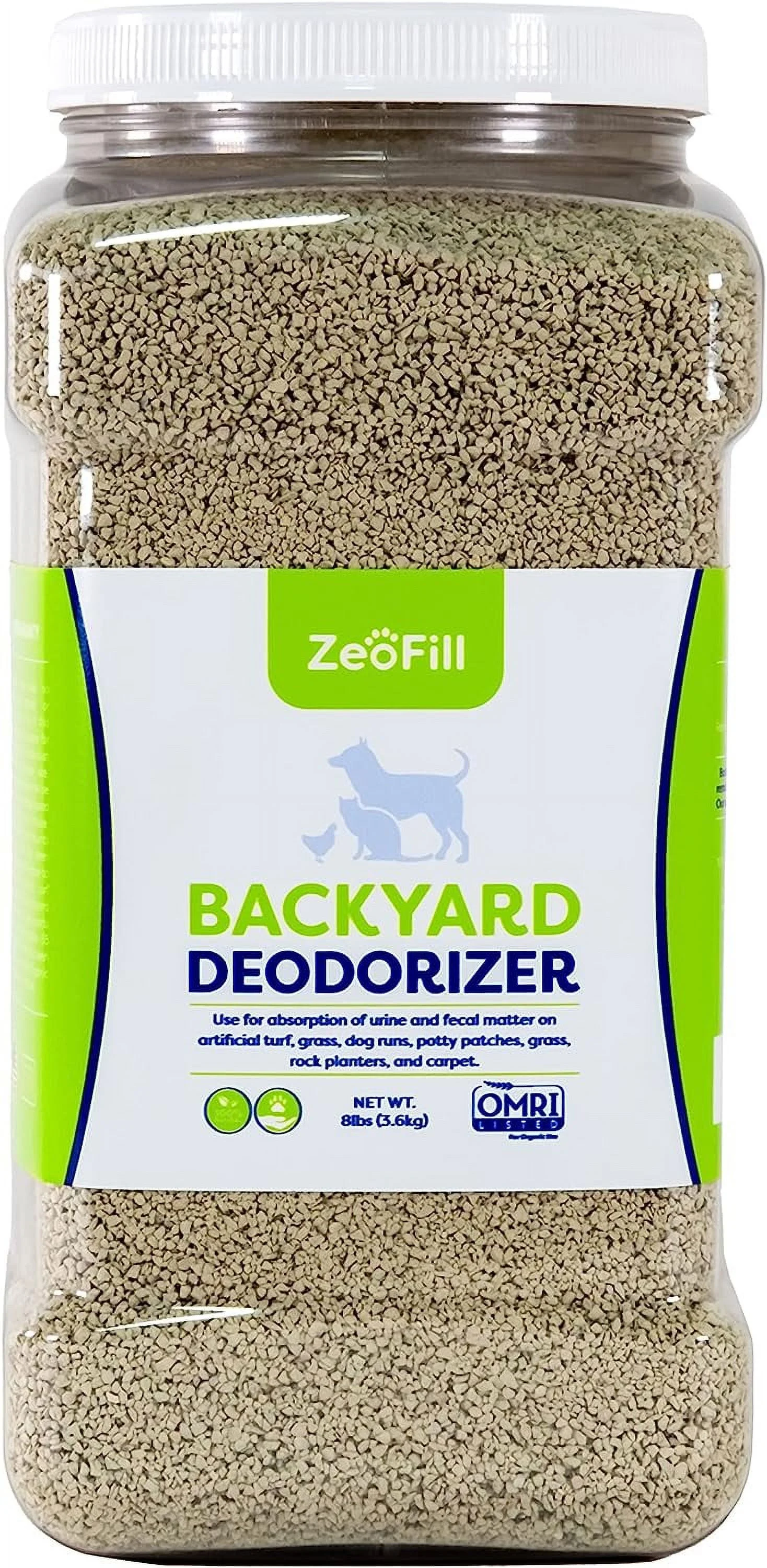 ZeoFill Backyard Deodorizer – Eliminates Pet Urine Odors on Potty Patches, Artificial Turf, Grass, Lawns, Patios, Concrete & Playgrounds | Dog, Cat Litter Box Odor Eliminator & Freshener | 8 lbs