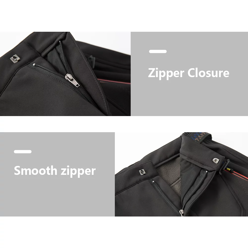 Dcenta Women's Hiking Pants Fleece Removable Waterproof Windproof Mountain Trousers with Zipper Pockets Camping Fishing Winter