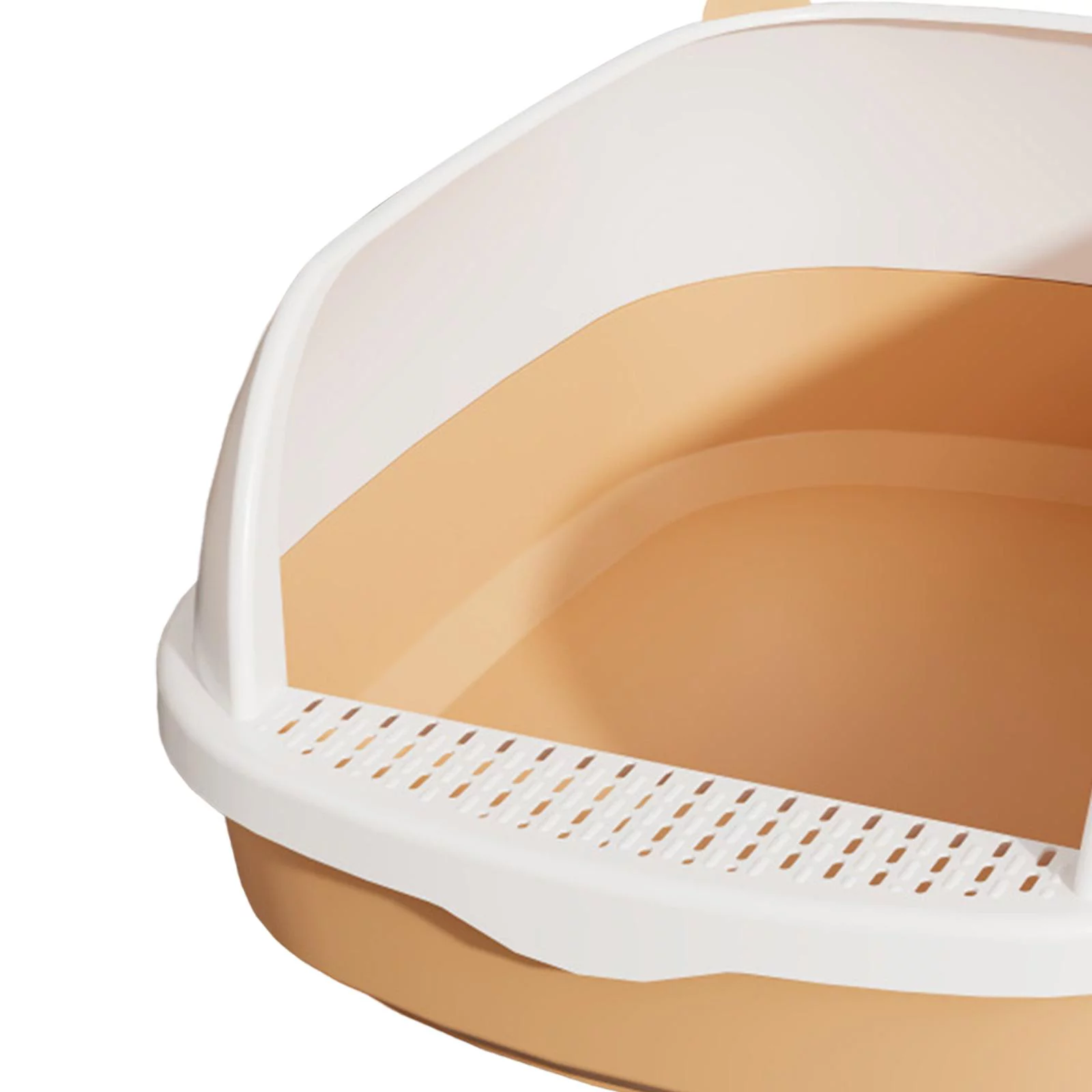 Cat Sandbox Pan Durable Anti Splashing with Sifting Litter Pedal Semi Pink S