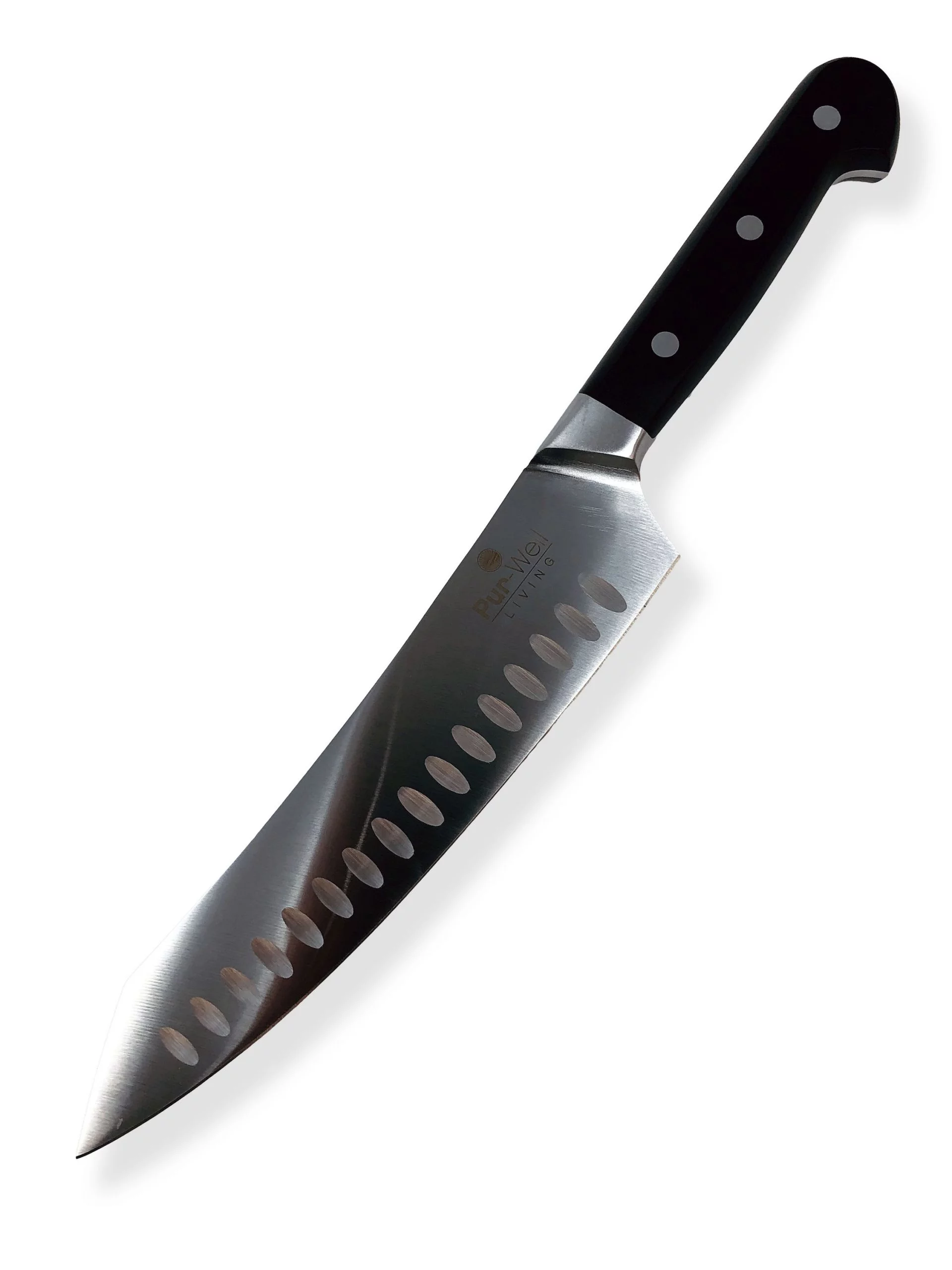 Chef Knife Classic 8in Professional Chefs Knife (Made with German Stainless Steel) Elite multi-purpose full-size 8-inch chef’s knife by Pur-Well Living
