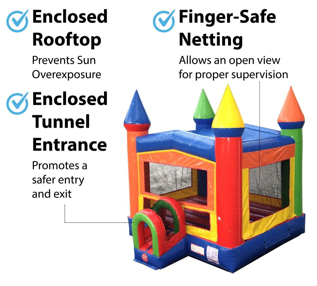 TentandTable Commercial Inflatable Bounce House - Modular Rainbow Kids Jumper