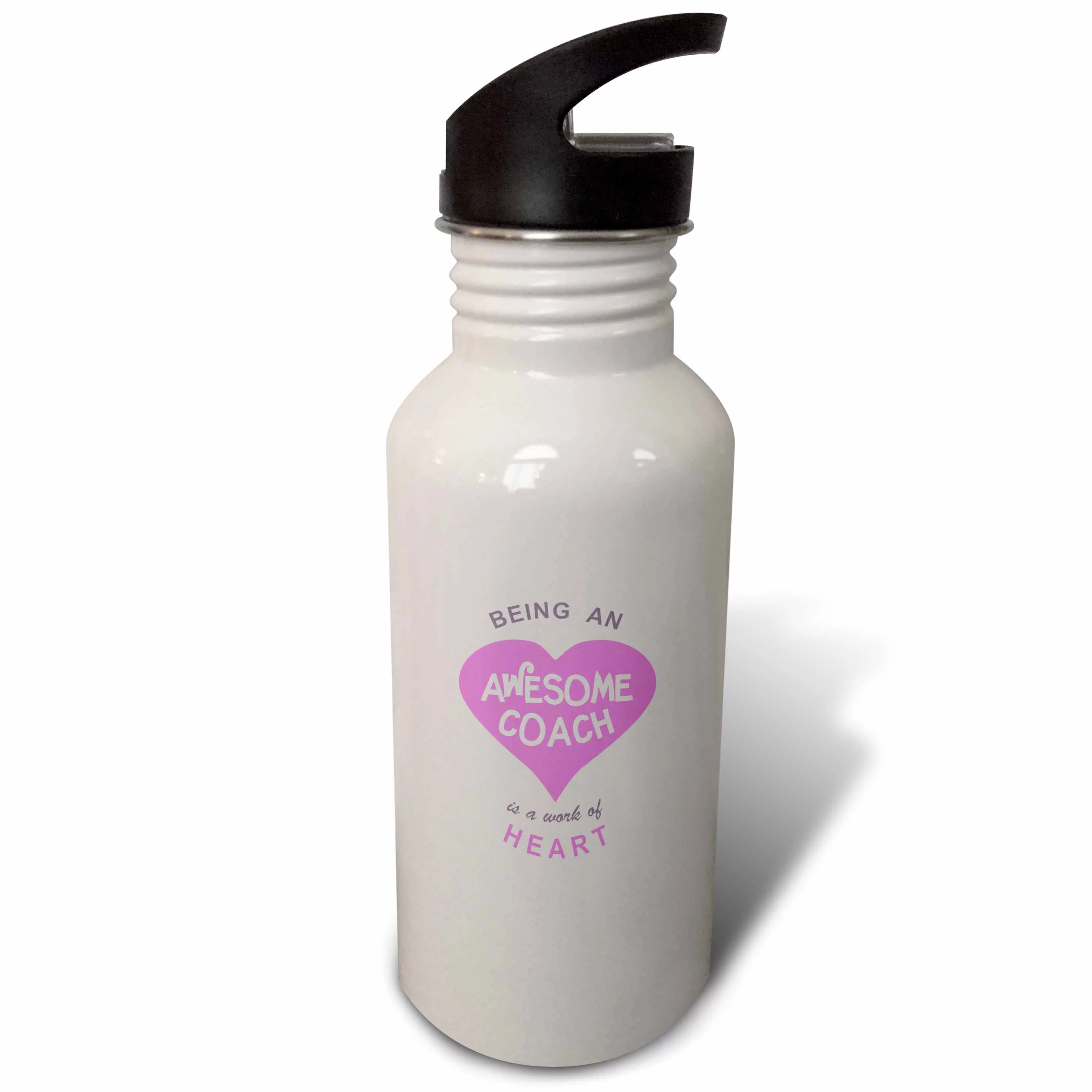 Being an Awesome Coach is a work of Heart - pink - coaching job pun 21 oz Sports Water Bottle wb-183861-1