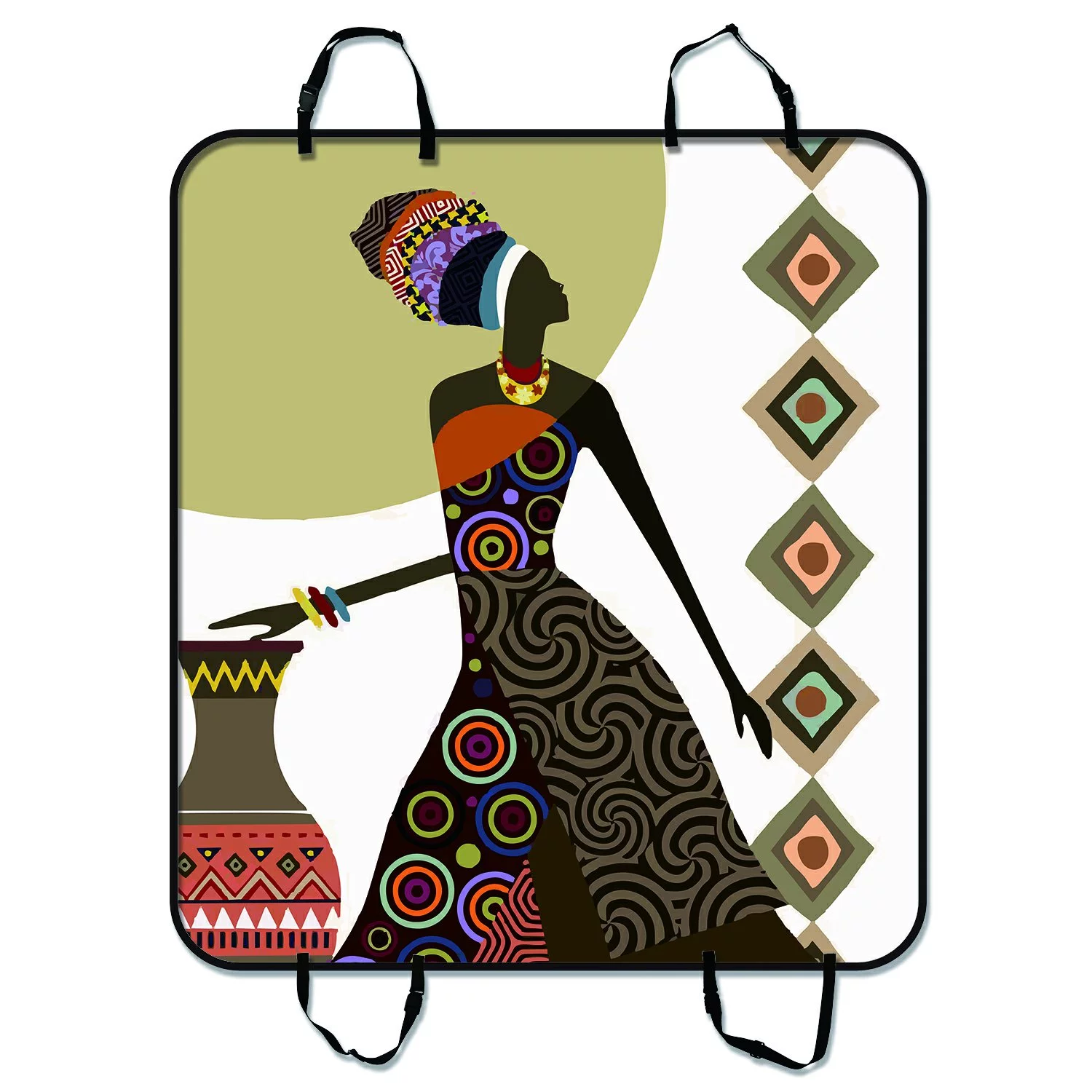 GCKG African Woman Pet Car Seat Cover Dog Car Seat Mat Hammock Cargo Mat Trunk Mat For Cars Trucks and SUV 54x60 inches