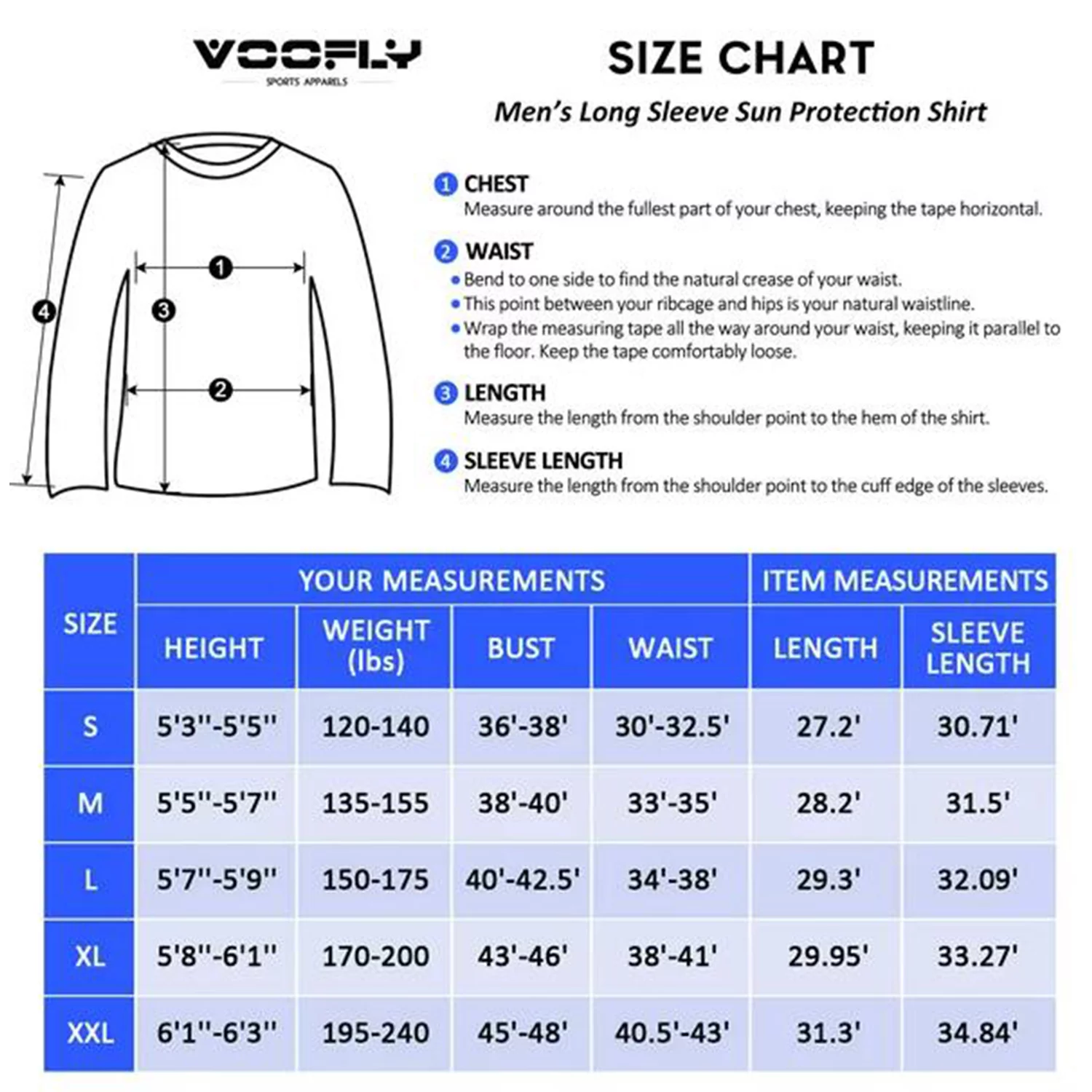 Men Fishing UPF50+ Shirts UV Protection Long Sleeve Rash Guard Shirt Moisture Wicking Blue L