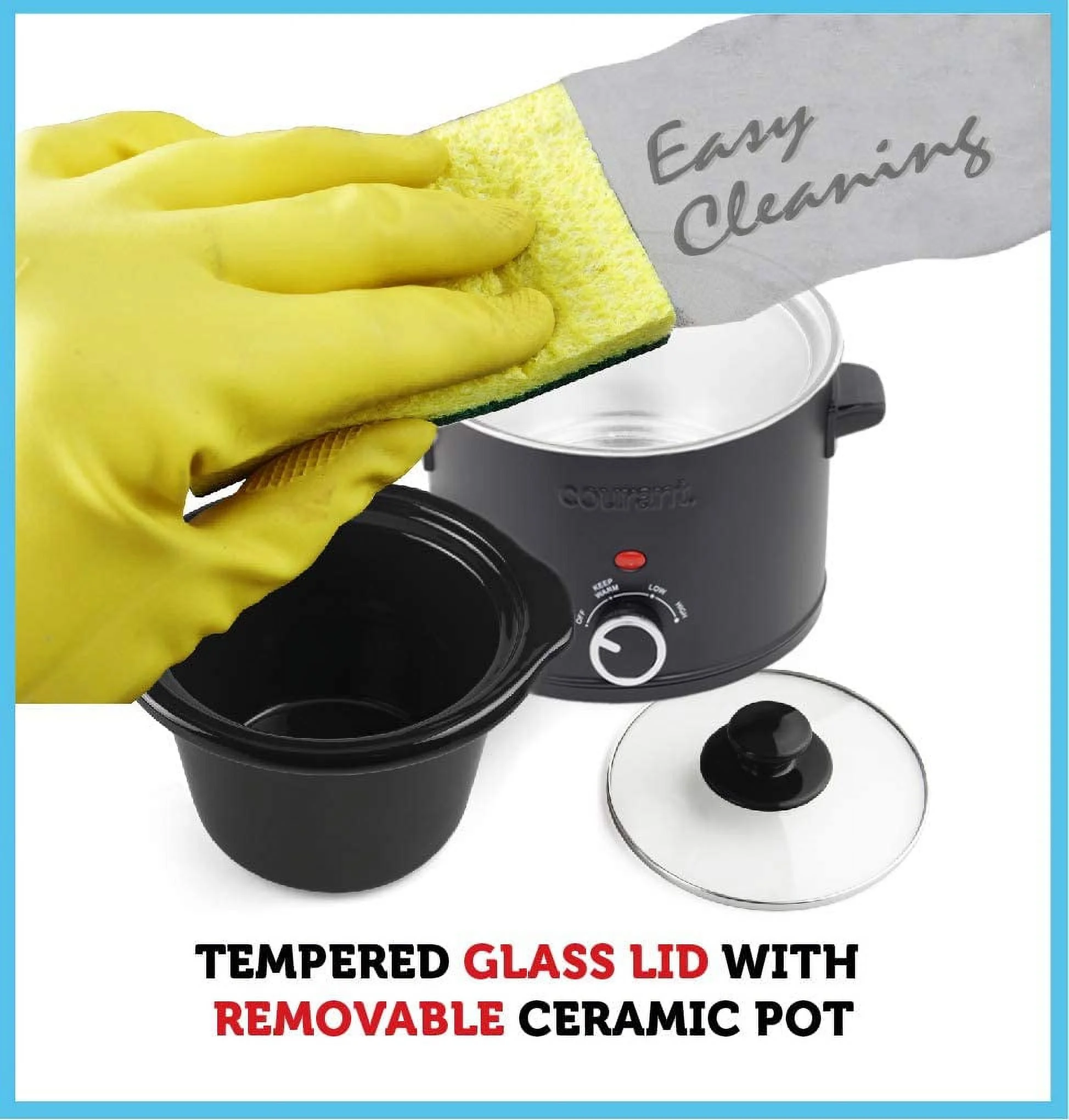 Courant CSC-5024K 5qt Round Slow Cooker Matt Black