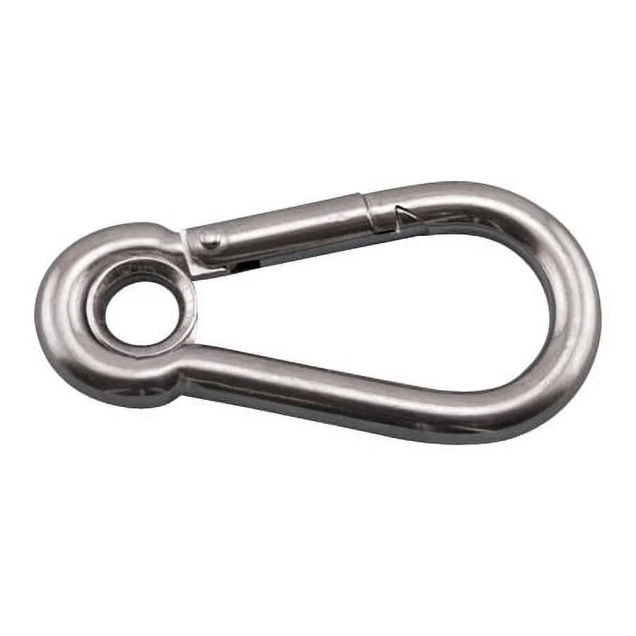 316 STAINLESS STEEL SPRING CLIP WITH EYE CARABINER 3/8
