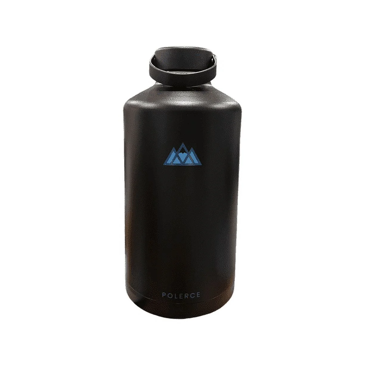 1 Gallon Vacuum Insulated Bottle with 3 Lids - Stainless Steel Thermally Insulated Flask - 128 Fl Oz - Black- by Polerce