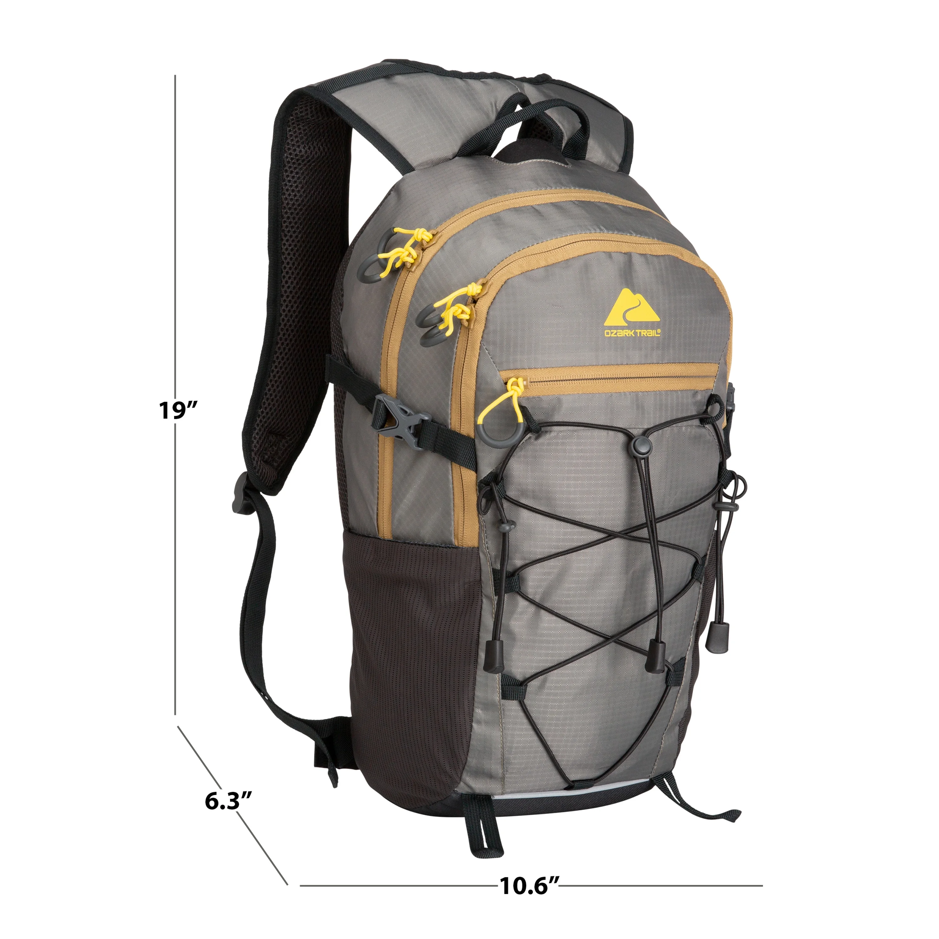 Ozark Trail 17 L Camping, Hiking, Mountaineering, Technical Backpack, Gray, Unisex