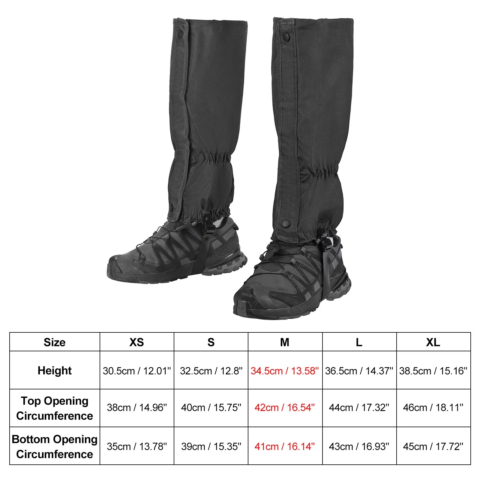 Uxcell Leg Gaiters Waterproof Shoe Covers Hiking Boot Gaiters Black M