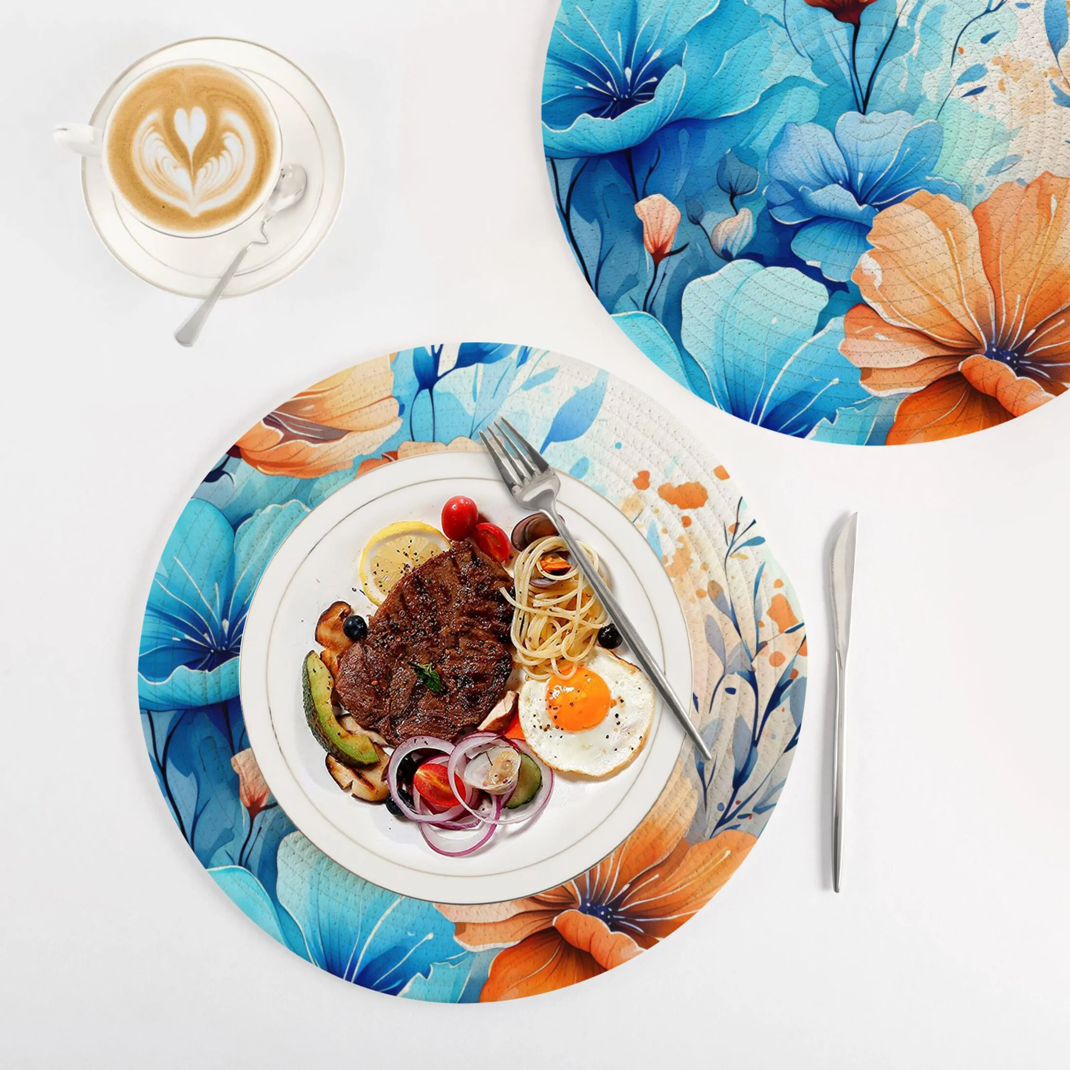 Butterfly on Blue Flowers 3 PCs Pot Holders Trivets Kitchen 15