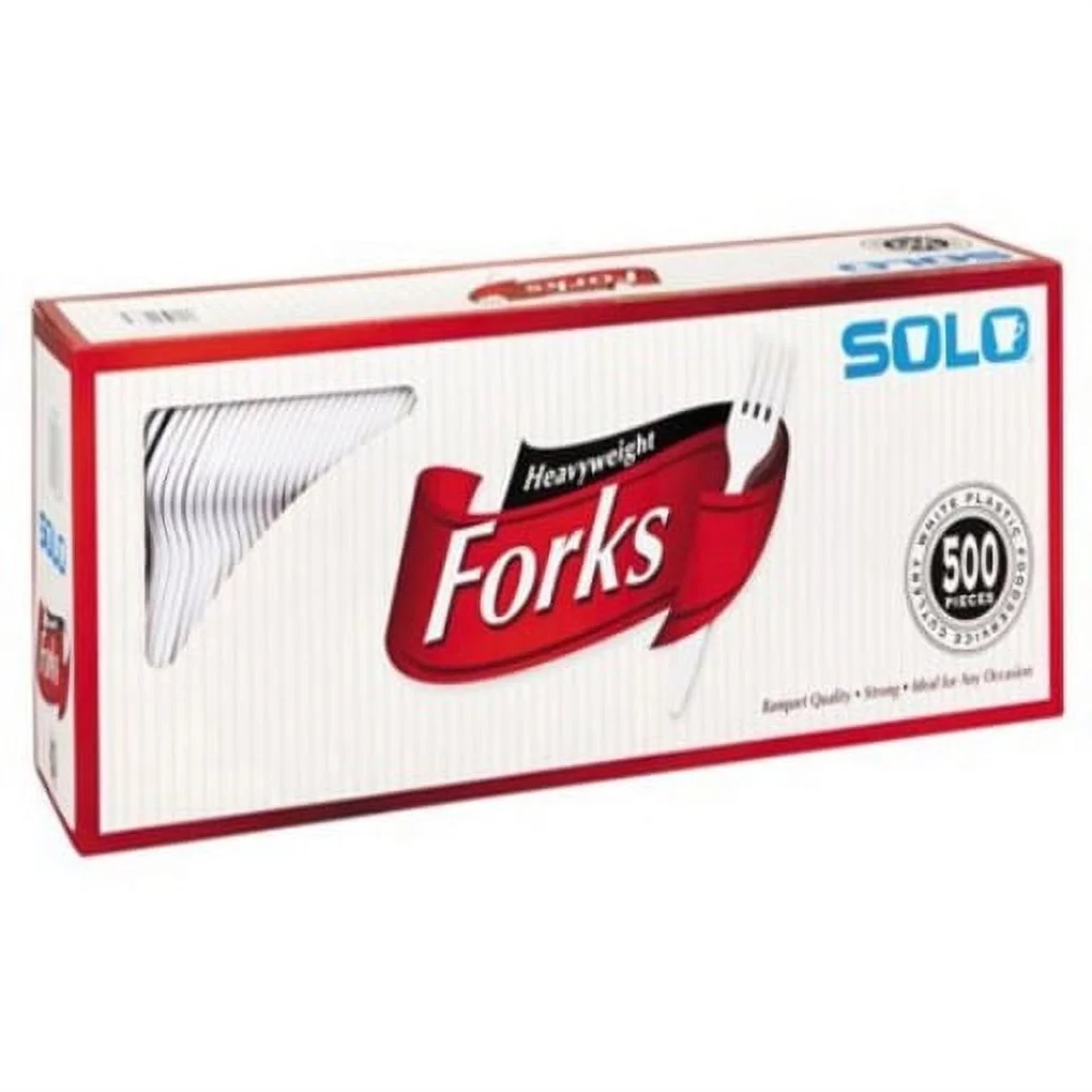 Solo Plastic Forks, White, 500 Forks