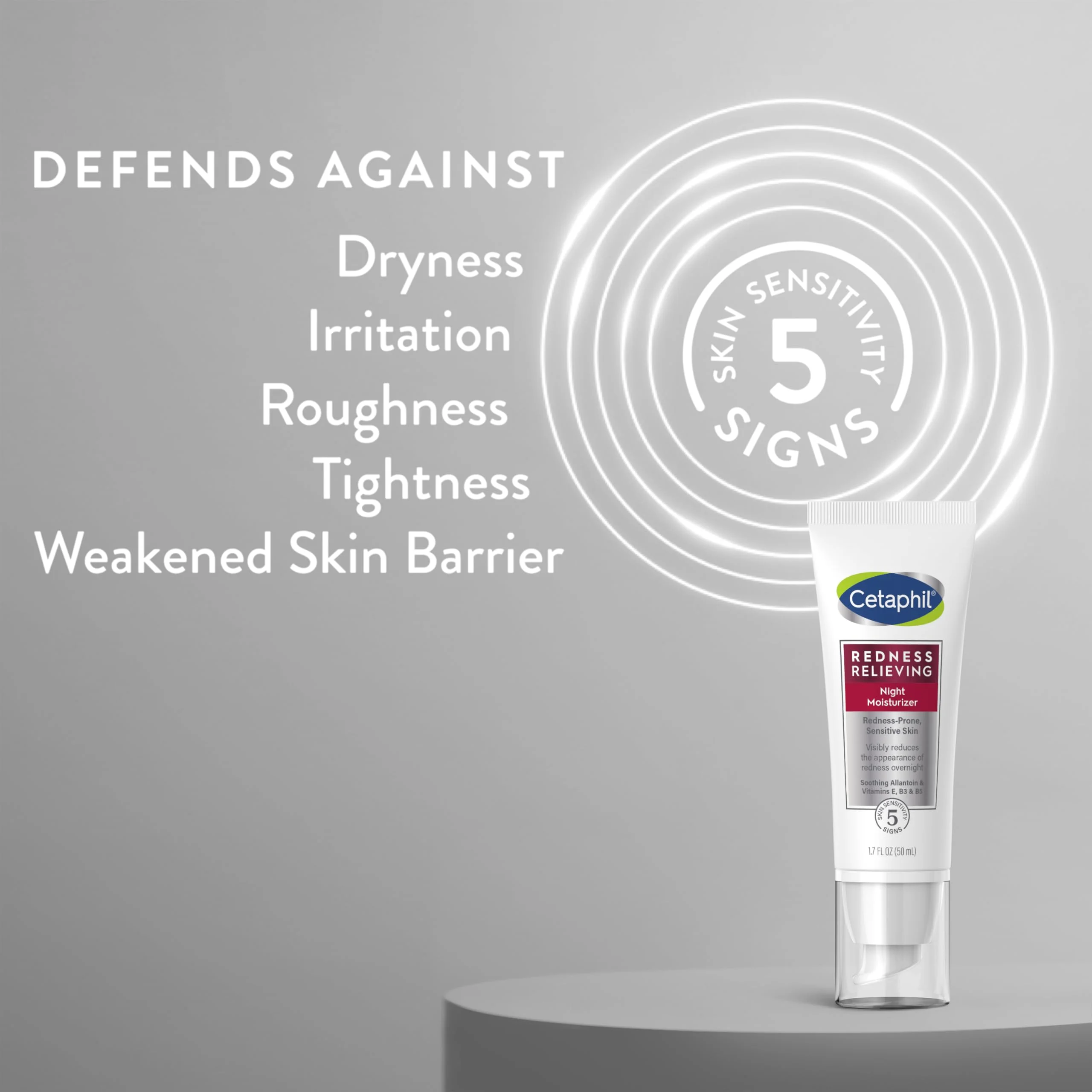 Cetaphil Night Cream, Redness Relieving Night Moisturizer For Face, 1.7 Fl Oz, For Dry, Redness-Prone Skin, Hypoallergenic, Fragrance Free