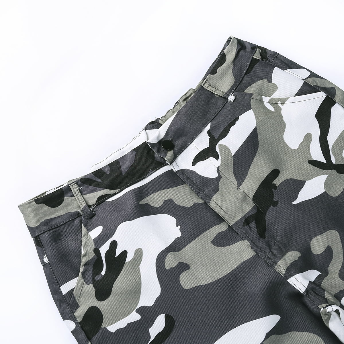 Kiapeise Women Camouflaged Military Cargo Trousers Army Casual Pants with Multi-Pockets 1PCS