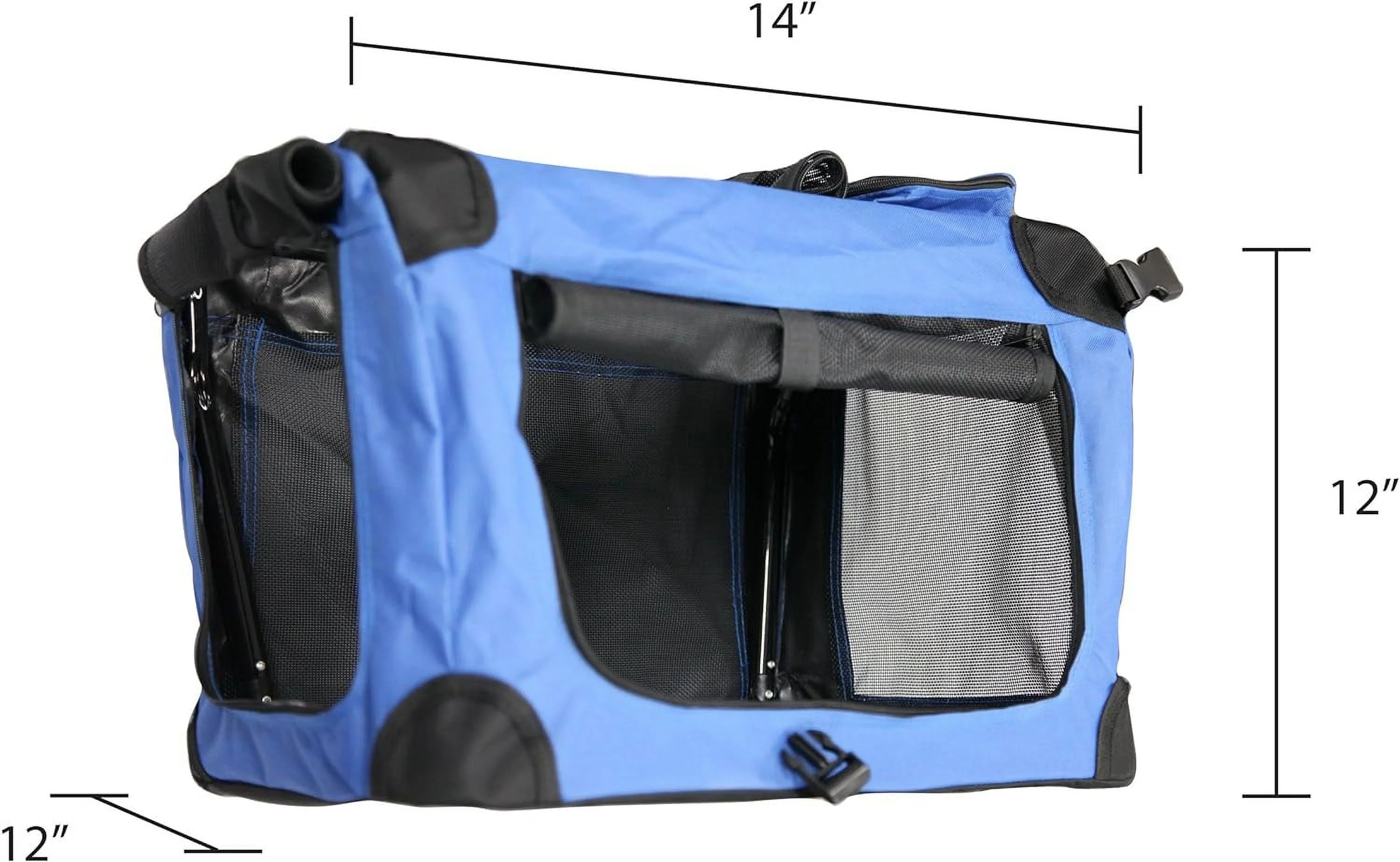 Dog Pet Foldable Portable Soft Crate/Carrier (Large Or Medium) (Medium, Blue)