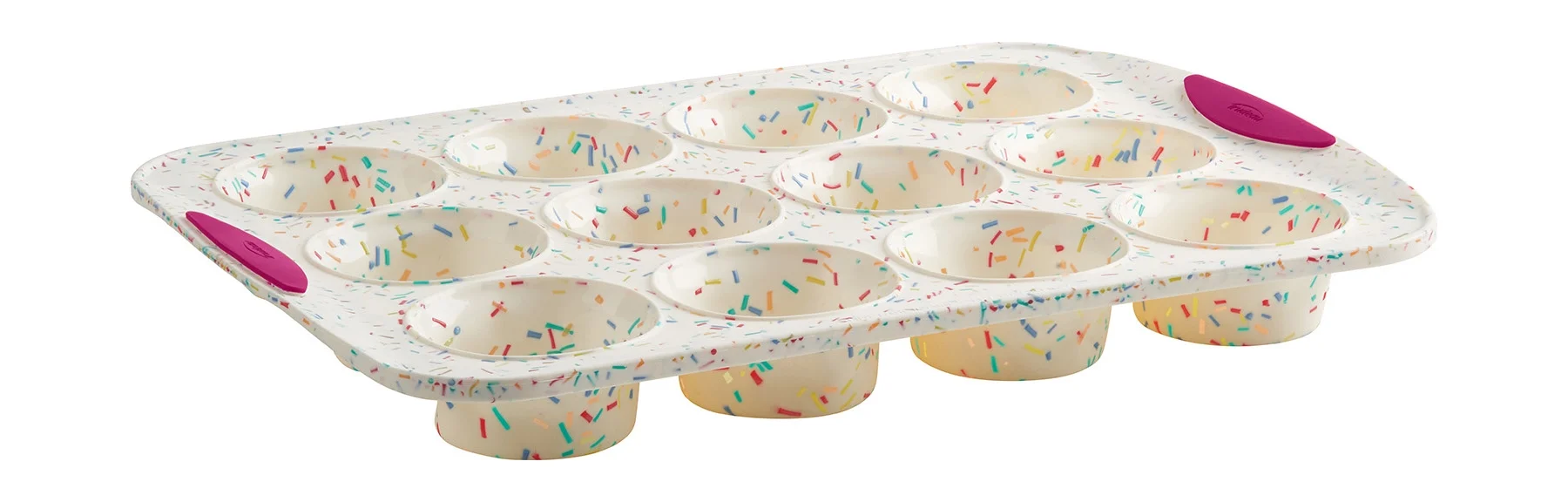 Trudeau White Confetti 12-Count Muffin Pan