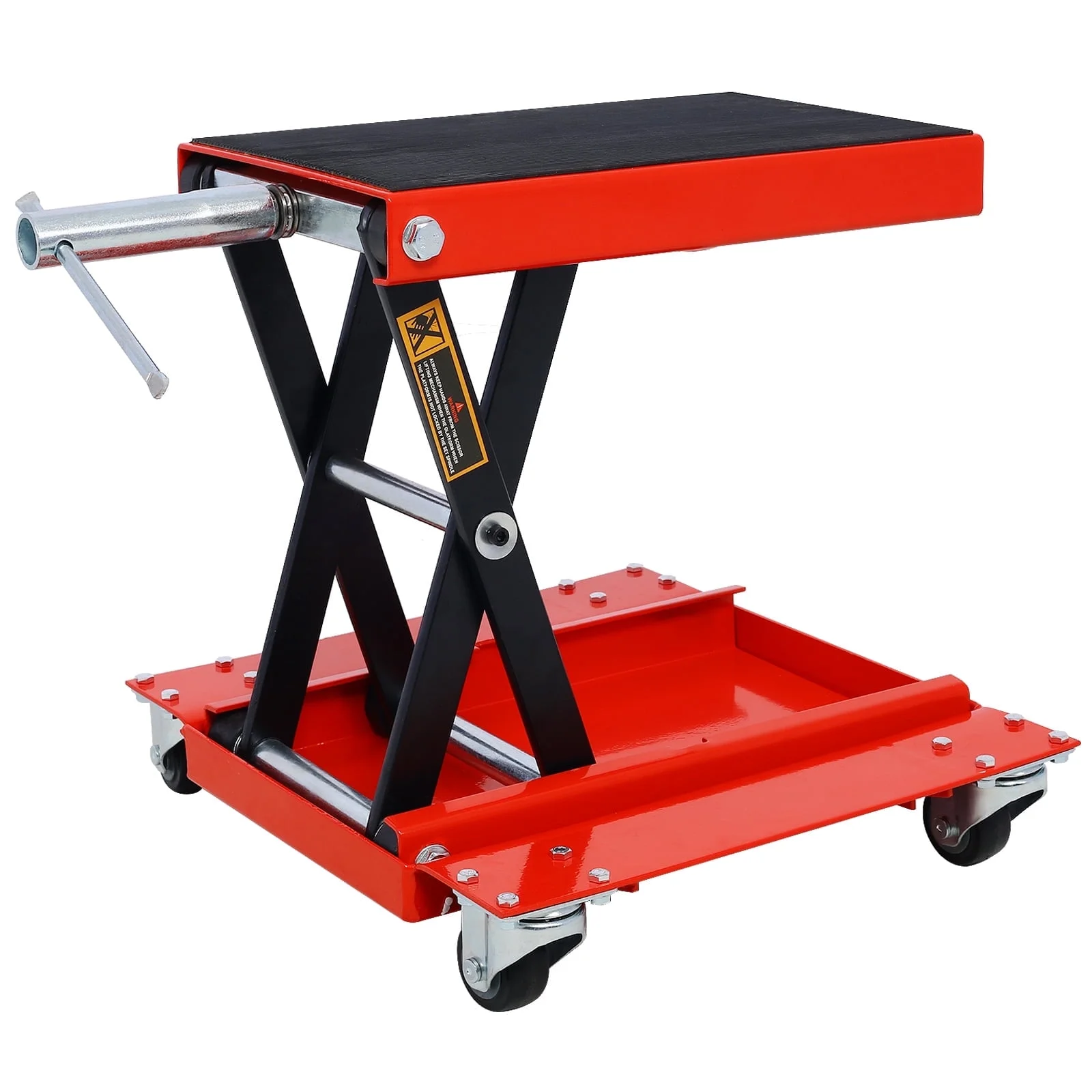 1100lb Reinforced Scissor Lift Jack Portable Bike Rack Steel Casters Motorcycle Stand Wheel Engine Stand - Easy Maneuverability