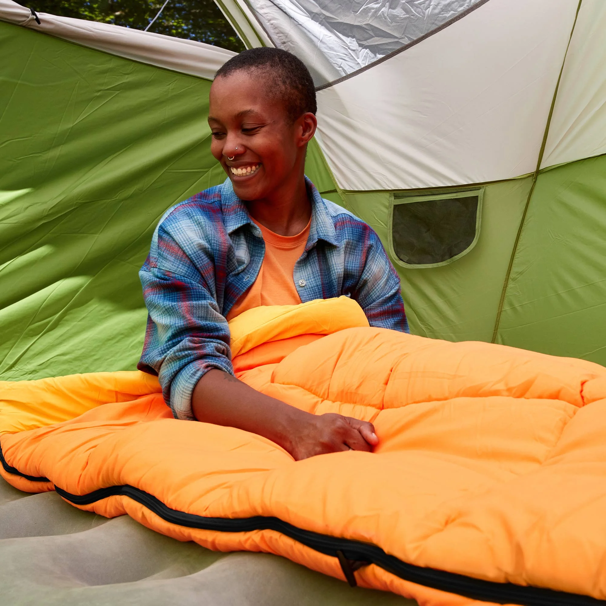 Coleman Arch Bay Cold Weather Sleeping Bag with ZipPlow Zipper, Daffodil