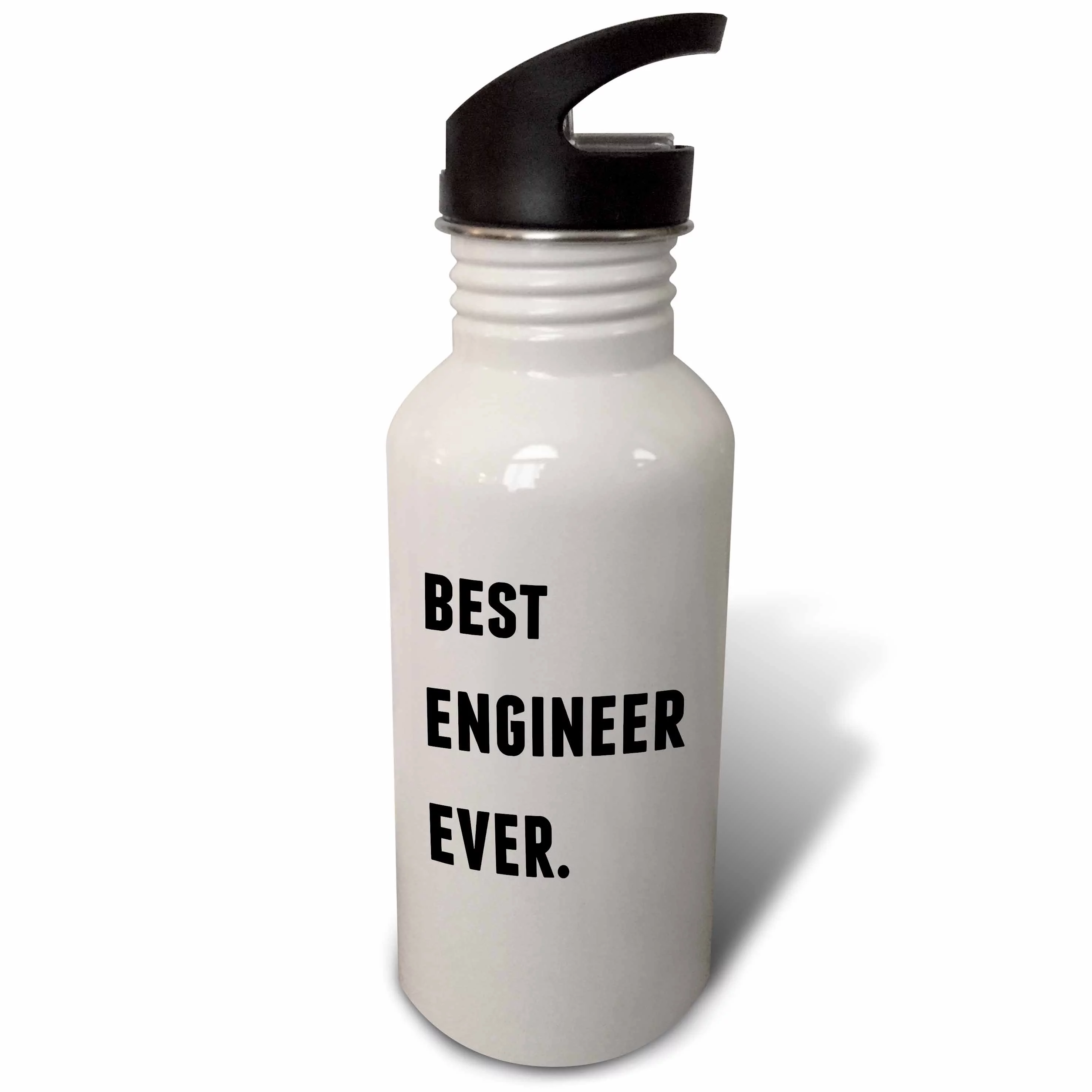 Best Engineer Ever, Black Letters On A White Background 21 oz Sports Water Bottle wb-213385-1