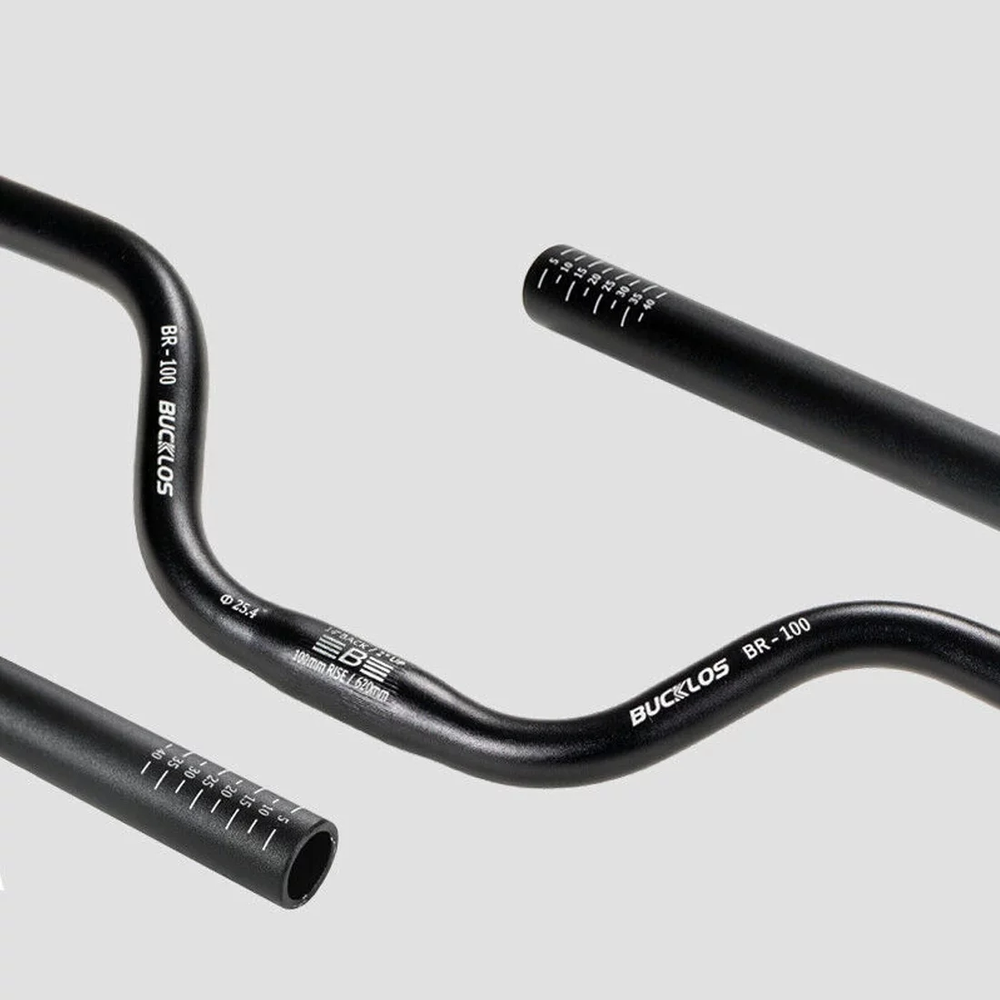 BUCKLOS Mountain Bike Handlebars 25.4mm Rise 20/40/60/100mm Aluminum Alloy MTB Riser Handlebars